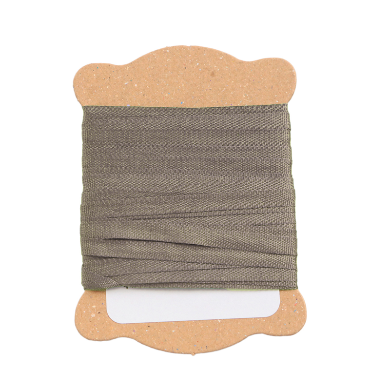 日本紐釦貿易 正絹 刺しゅうリボン 巾3.5mm×約5m巻 チャコール KSR-649-5M 1袋（ご注文単位1袋）【直送品】