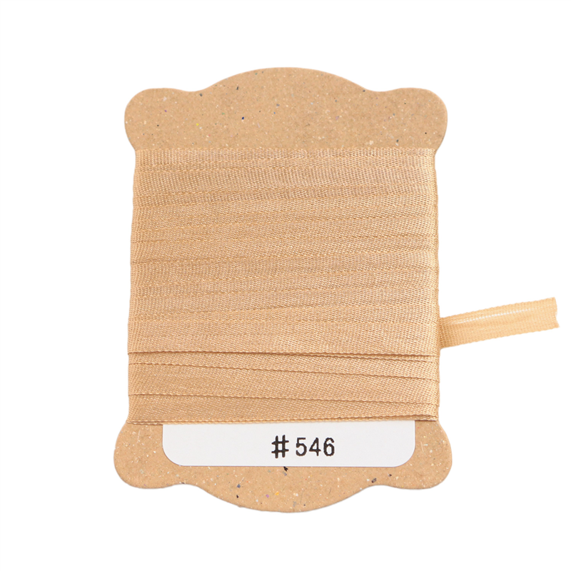 日本紐釦貿易 正絹 刺しゅうリボン 巾3.5mm×約5m巻 5巻セット 1袋（ご注文単位1袋）【直送品】