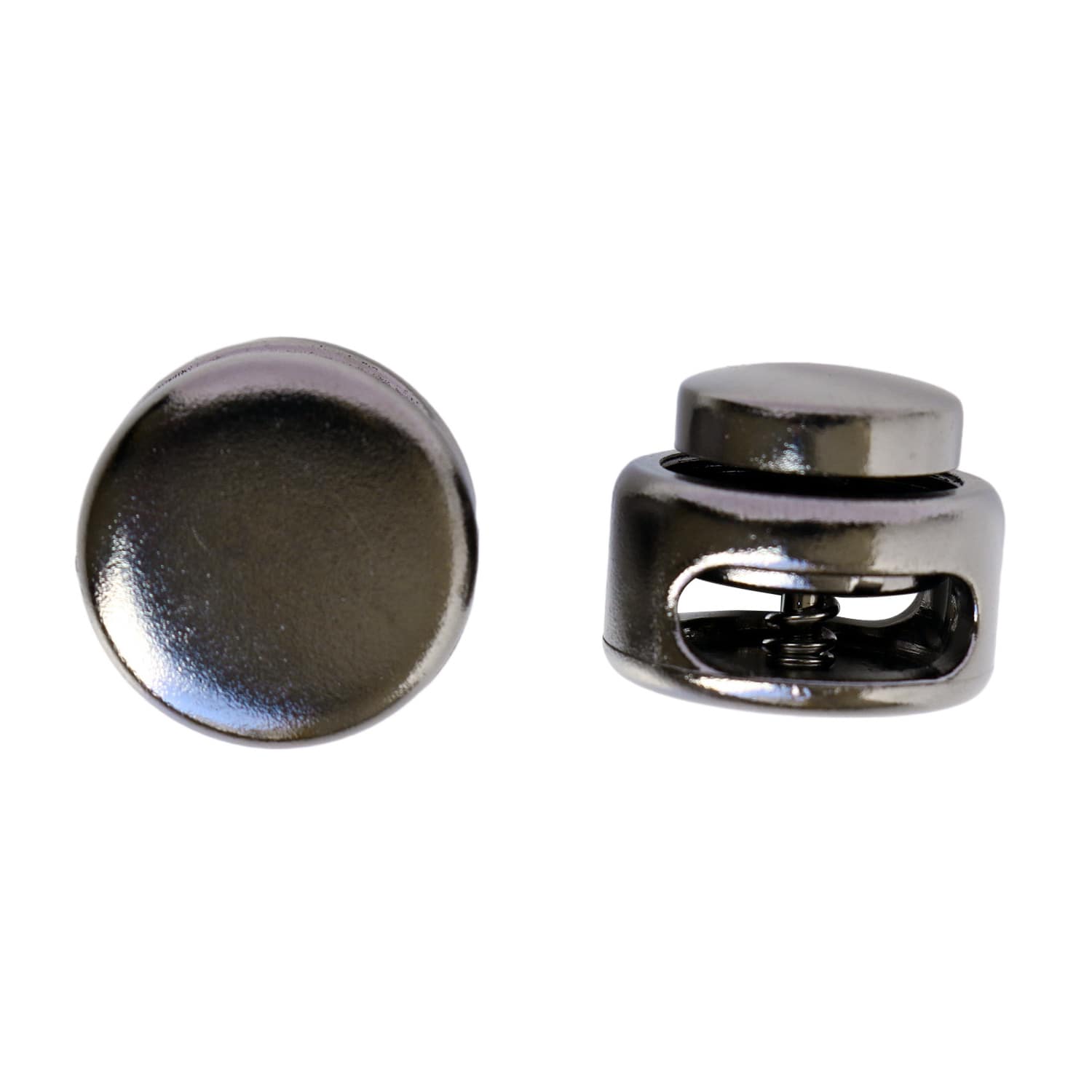 日本紐釦貿易 コードストッパー ボタン型 2個 ブラックニッケル LCS8-BN (ご注文単位1束)【直送品】