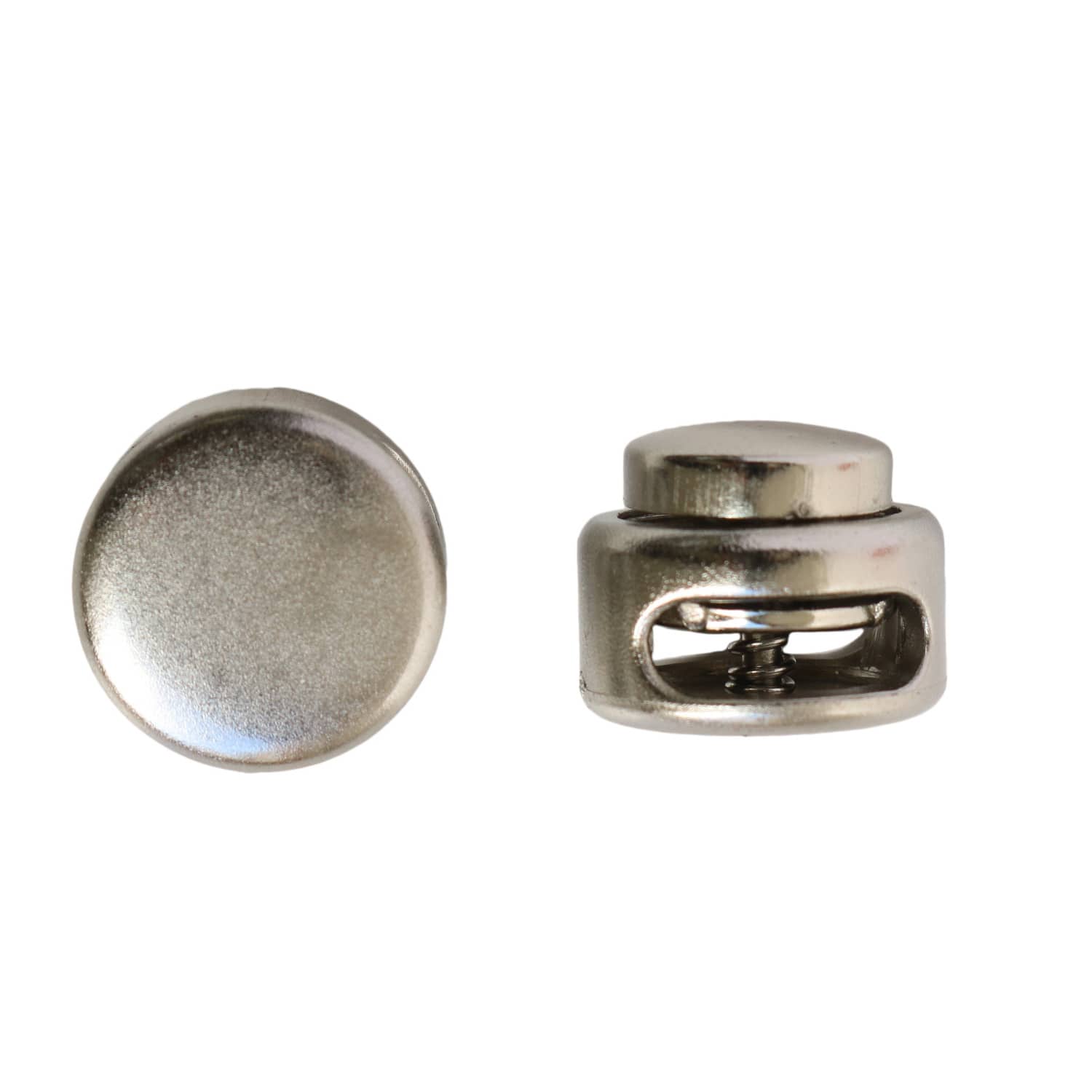 日本紐釦貿易 コードストッパー ボタン型 2個 シルバー LCS8-S (ご注文単位1束)【直送品】