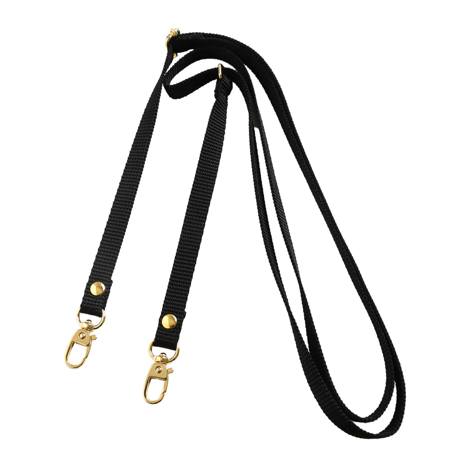 日本紐釦貿易 PPテープショルダーストラップ 金具ゴールド 1本入 ブラック S1140-G-B （ご注文単位1本）【直送品】