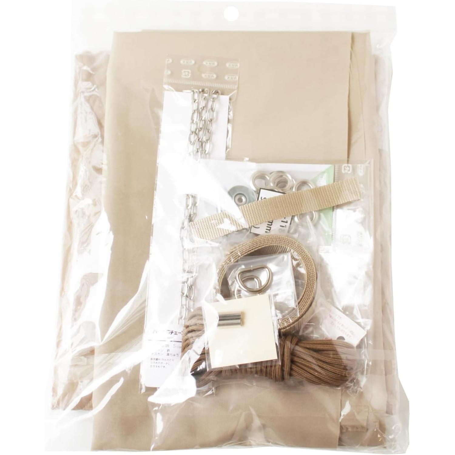 日本紐釦貿易 日本紐釦 巾着ショルダーバッグが作れるキットセット ベージュカラー ベージュ 3SET-PSBSET-E (ご注文単位1セット)【直送品】