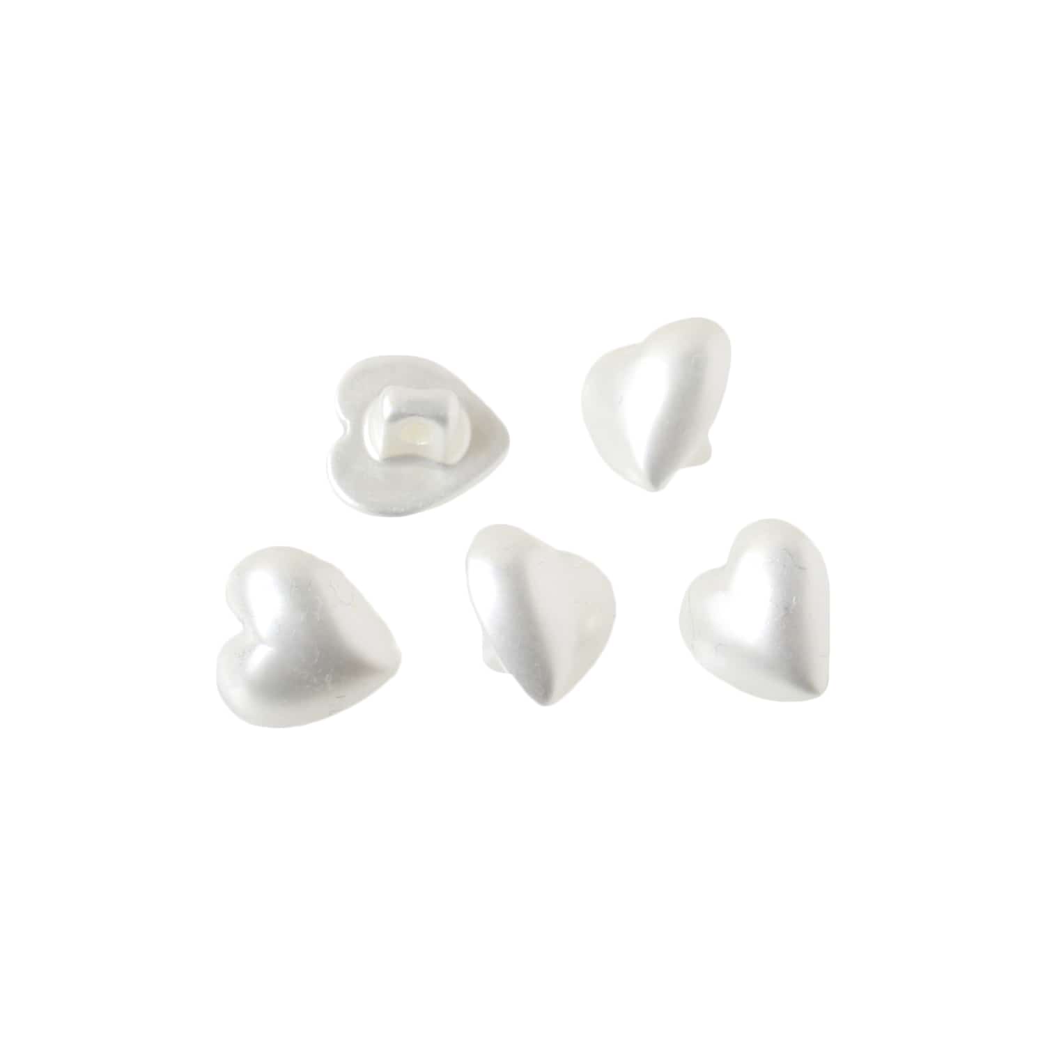 日本紐釦貿易 ハート型パールボタン 10mm 5個 LW4770-10 （ご注文単位1個）【直送品】