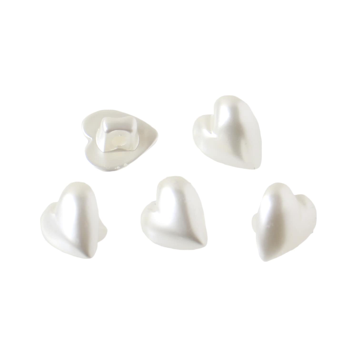 日本紐釦貿易 ハート型パールボタン 11.5mm 5個 LW4770-11 （ご注文単位1個）【直送品】