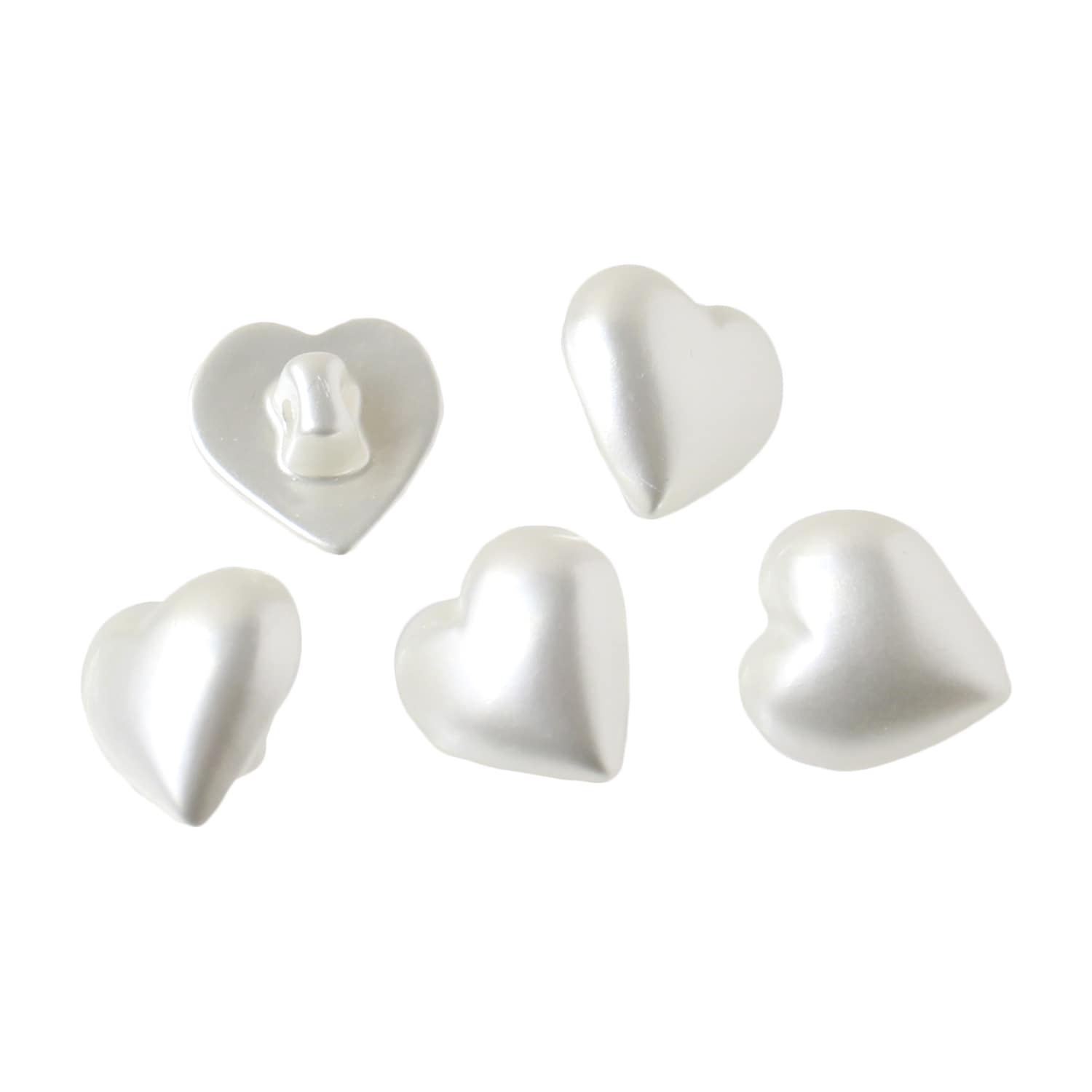 日本紐釦貿易 ハート型パールボタン 13mm 5個 LW4770-13 （ご注文単位1個）【直送品】