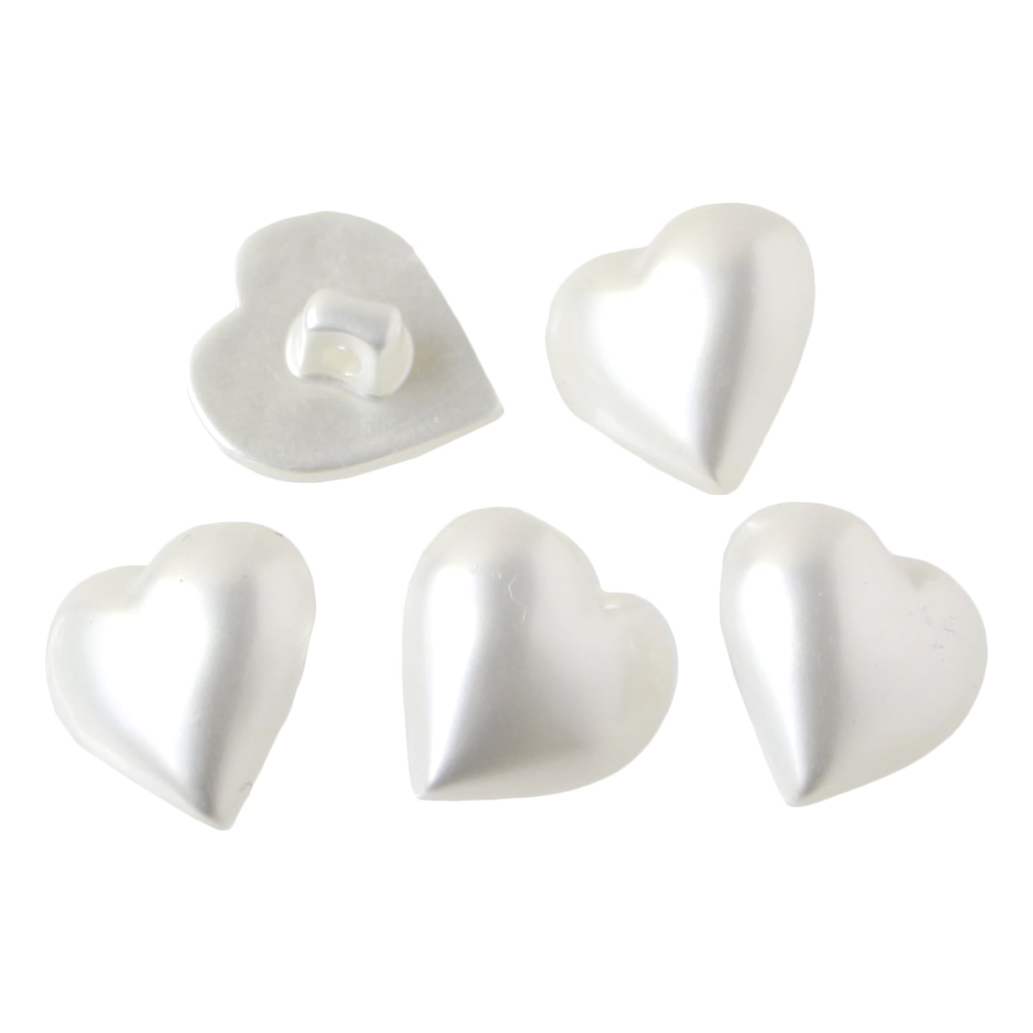 日本紐釦貿易 ハート型パールボタン 15mm 5個 LW4770-15 （ご注文単位1個）【直送品】