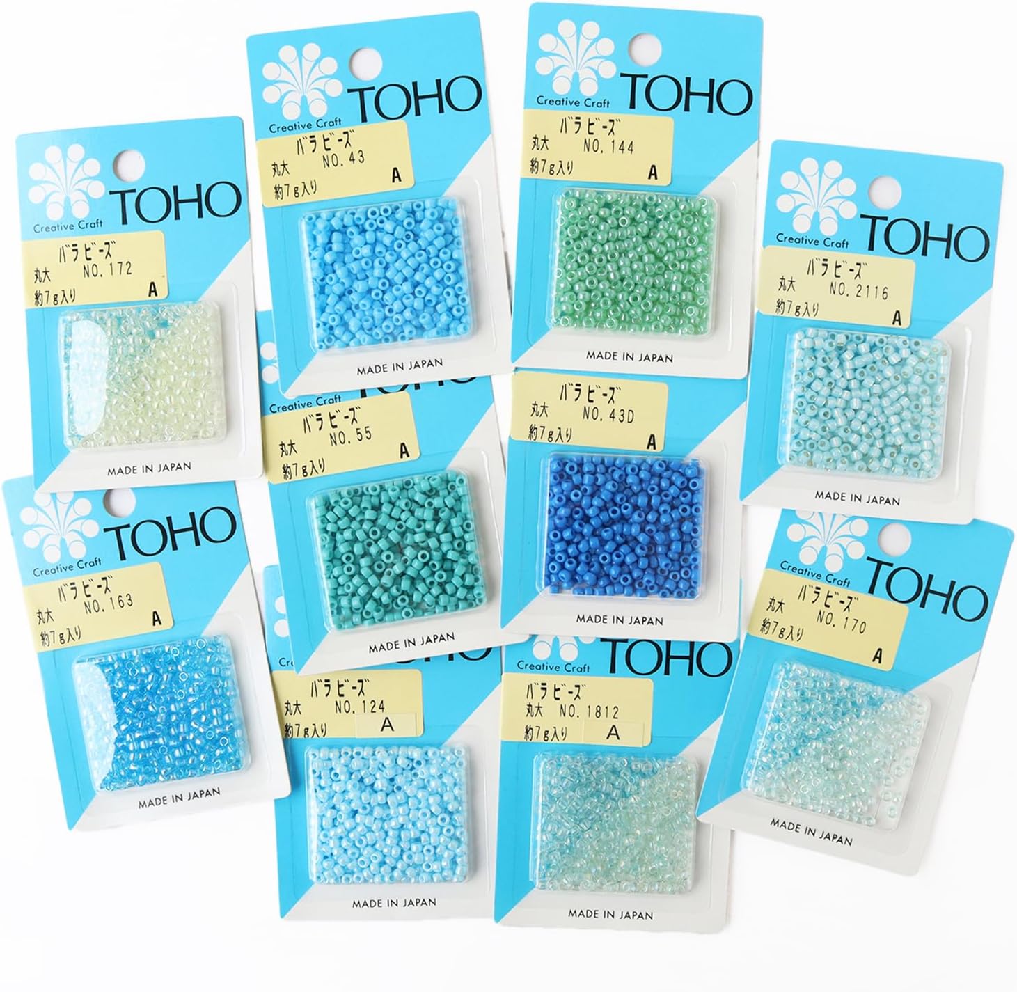 日本紐釦貿易 (Nippon Chuko) 定番TOHOビーズ10色アソートセット 丸大ビーズ ブルー系 TUKU-MLB-BL （ご注文単位1セット）【直送品】