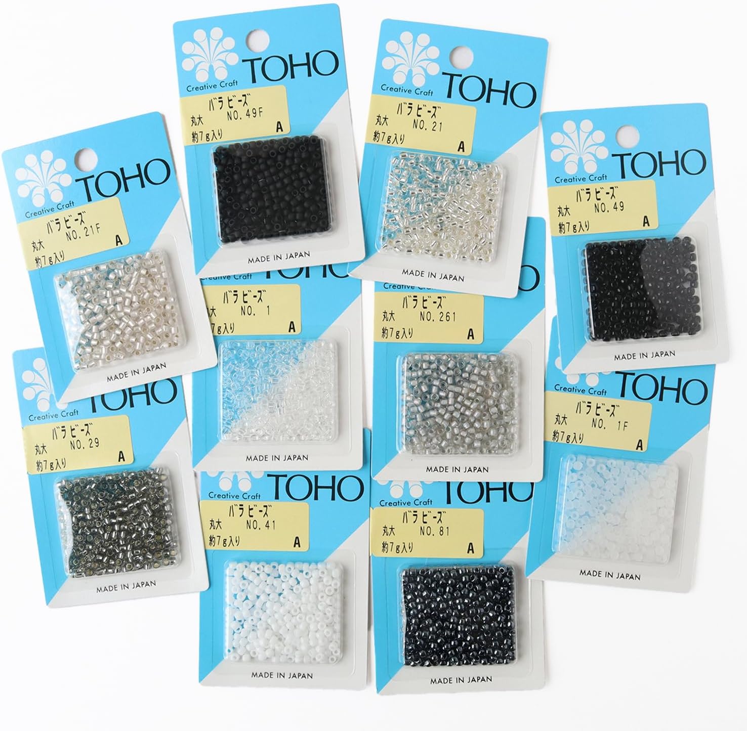 日本紐釦貿易 (Nippon Chuko) 定番TOHOビーズ10色アソートセット 丸大ビーズ モノトーン系 TUKU-MLB-BW (ご注文単位1セット)【直送品】