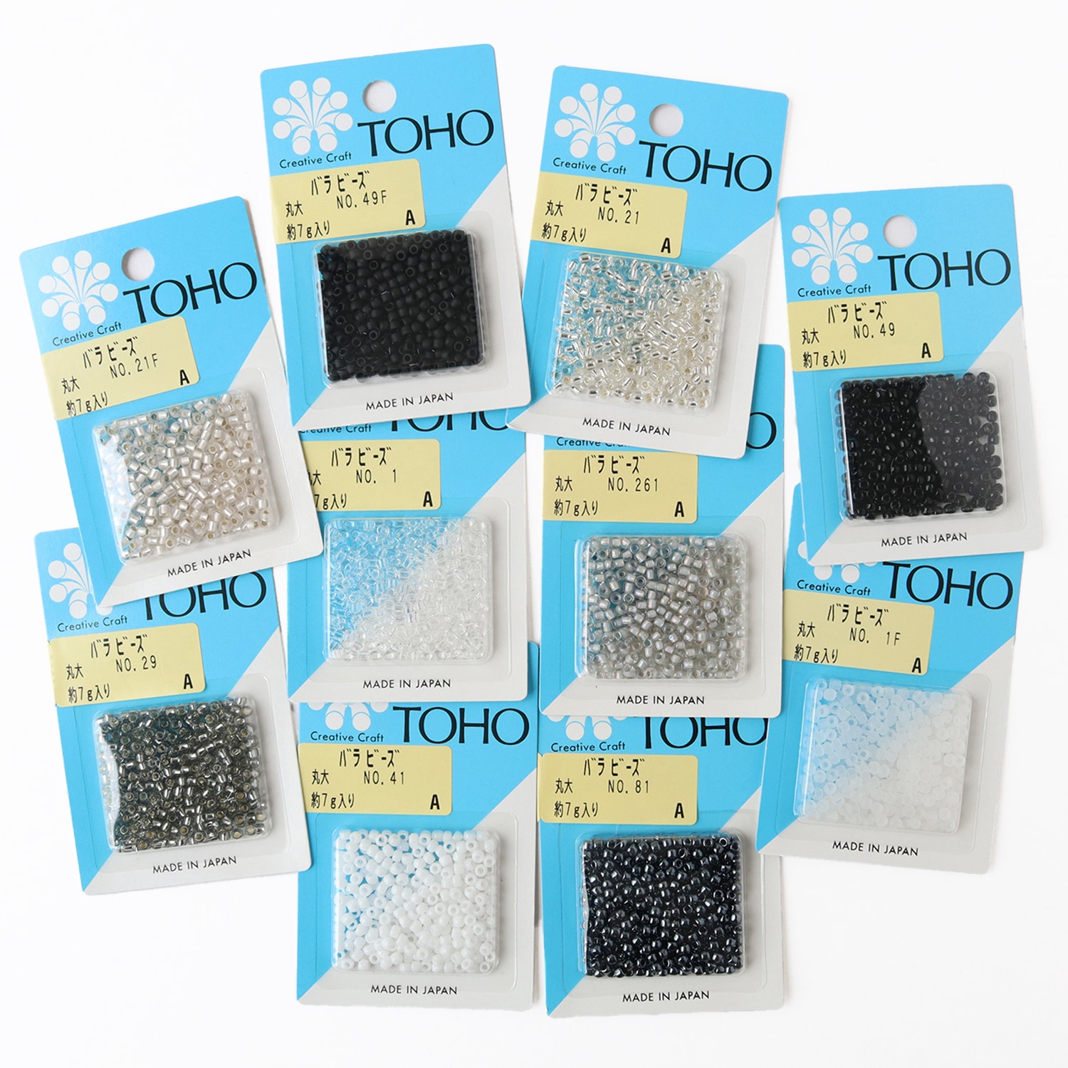日本紐釦貿易 (Nippon Chuko) 定番TOHOビーズ10色アソートセット 丸大ビーズ モノトーン系 TUKU-MLB-BW (ご注文単位1セット)【直送品】
