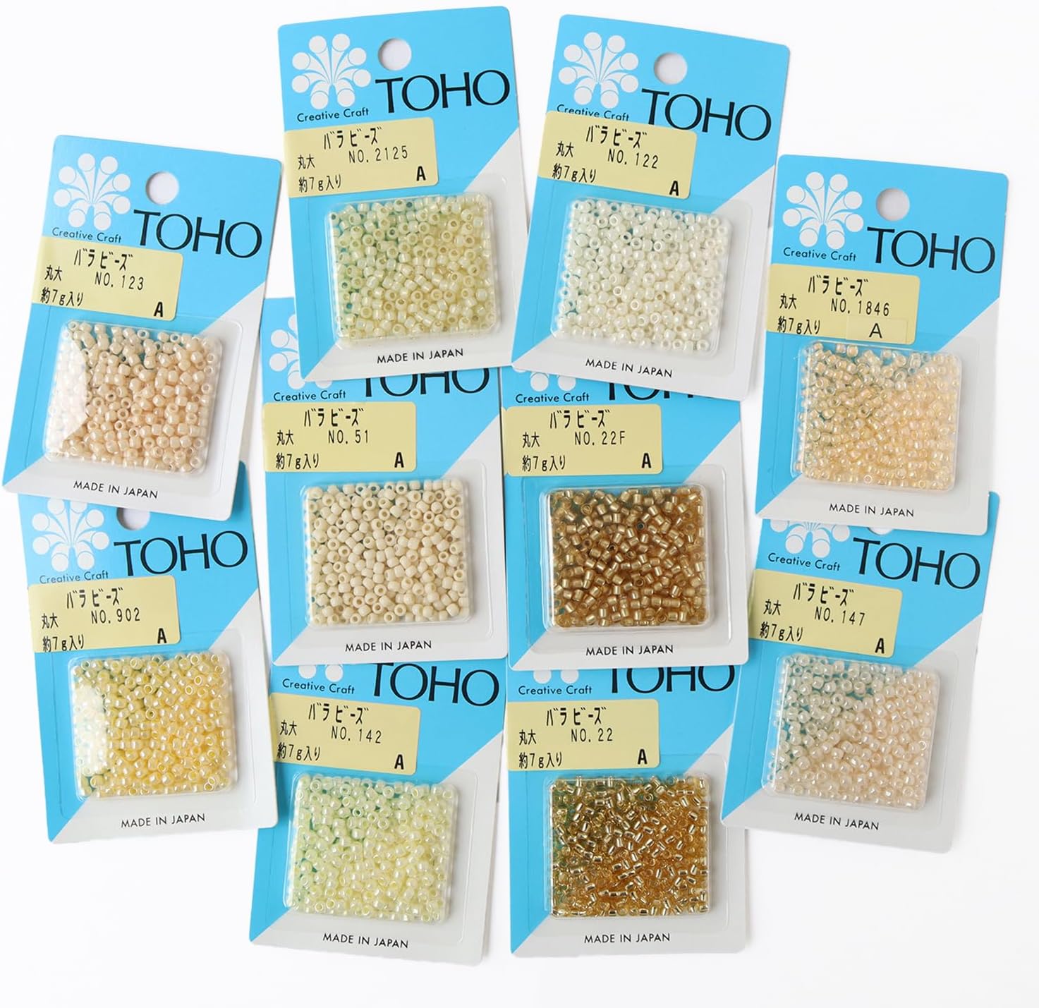 日本紐釦貿易 (Nippon Chuko) 定番TOHOビーズ10色アソートセット 丸大ビーズ ベージュ&イエロー系 TUKU-MLB-BY (ご注文単位1セット)【直送品】