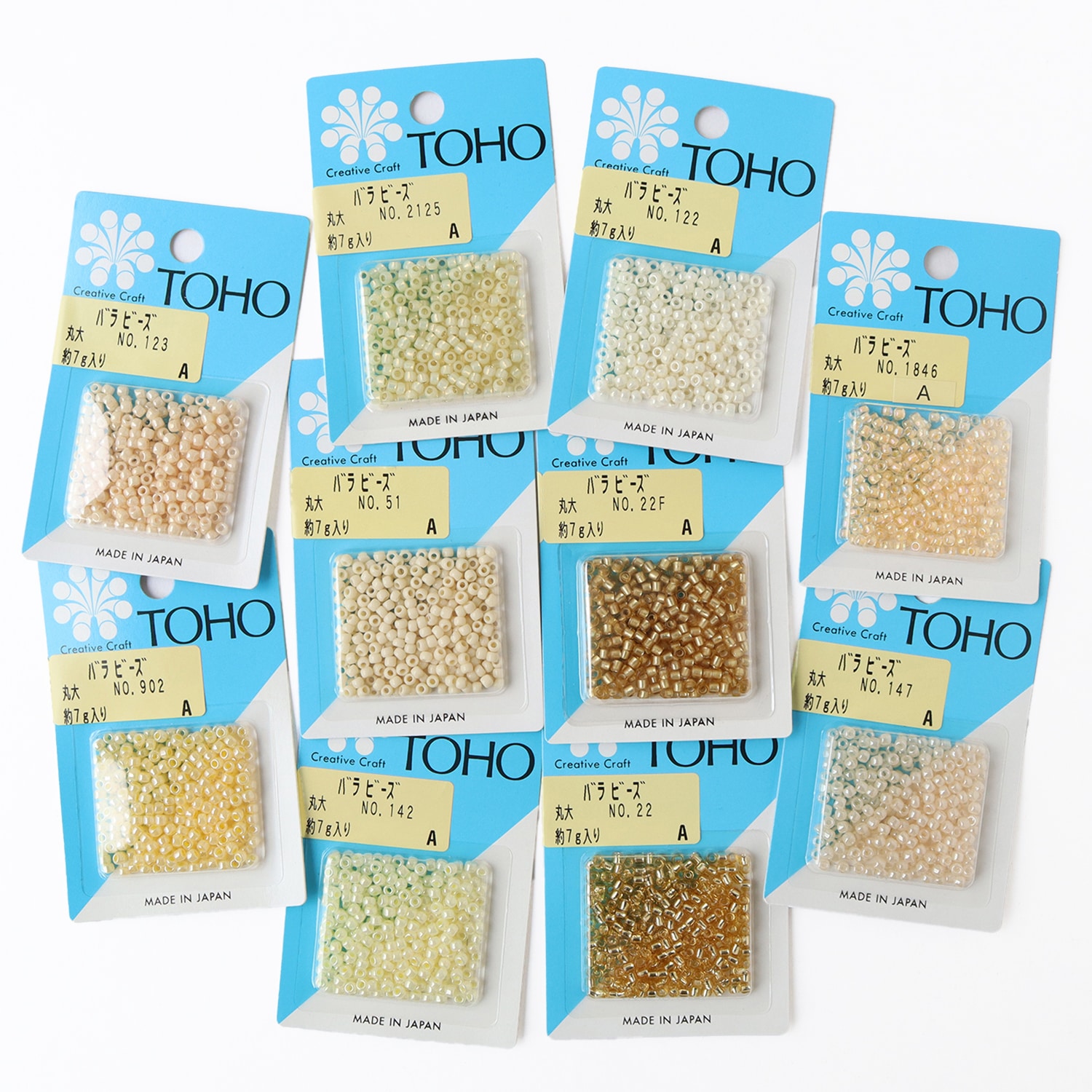 日本紐釦貿易 (Nippon Chuko) 定番TOHOビーズ10色アソートセット 丸大ビーズ ベージュ&イエロー系 TUKU-MLB-BY (ご注文単位1セット)【直送品】