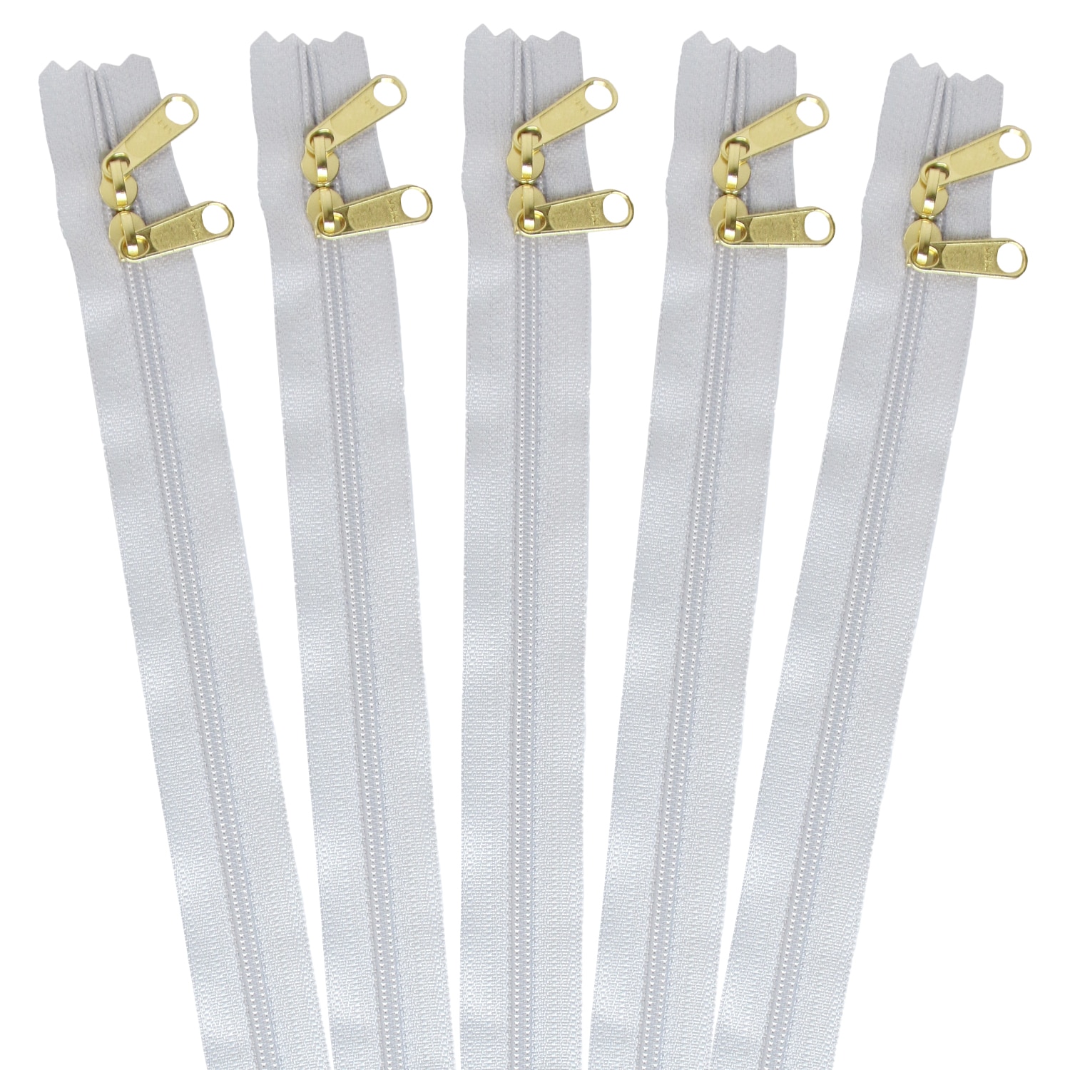 日本紐釦貿易 両開きファスナー30cm 5本入 グレー 3CFGW30-337 （ご注文単位1束）【直送品】