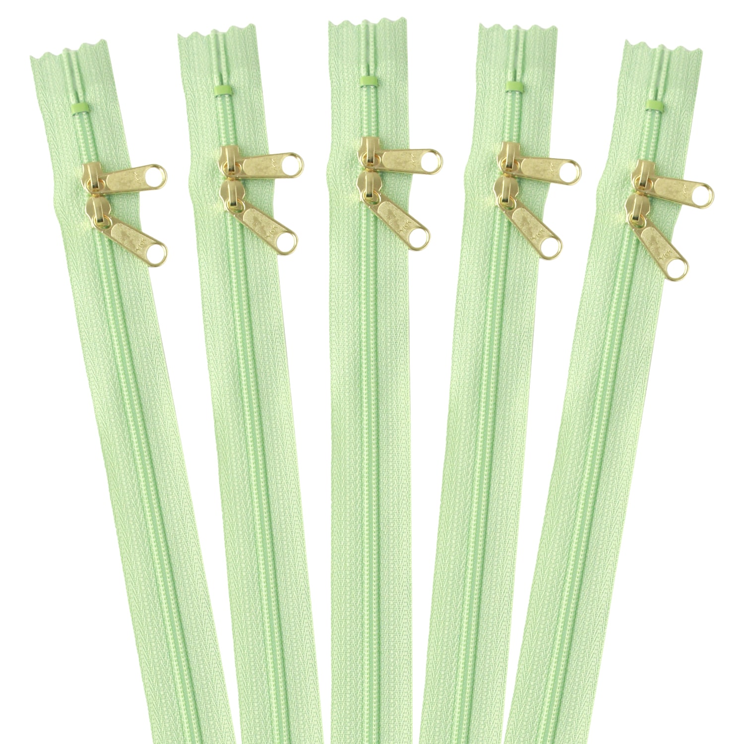 日本紐釦貿易 両開きファスナー30cm 5本入 黄緑 3CFGW30-531 （ご注文単位1束）【直送品】