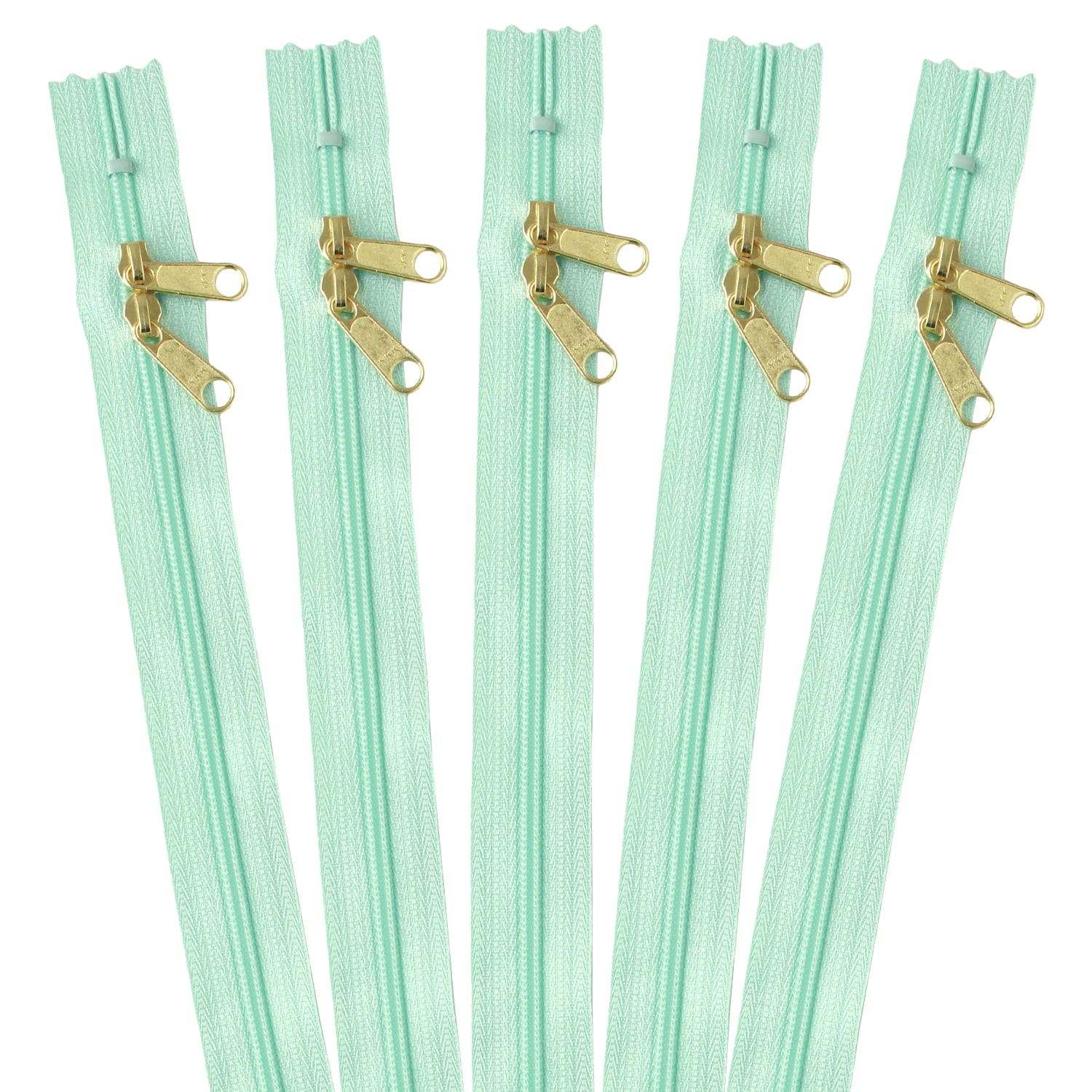 日本紐釦貿易 両開きファスナー30cm 5本入 水色 3CFGW30-142 （ご注文単位1束）【直送品】