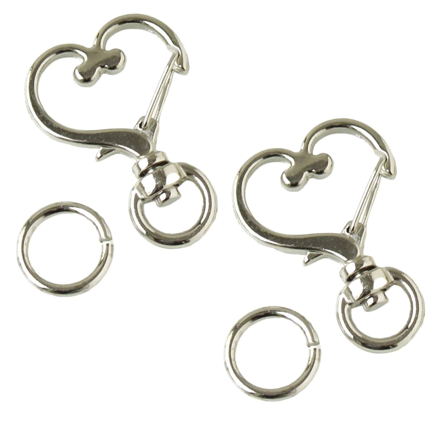 日本紐釦貿易 チャームナスカン ハート シルバー 丸カン付 5P MOL-3504-5 (ご注文単位1束)【直送品】