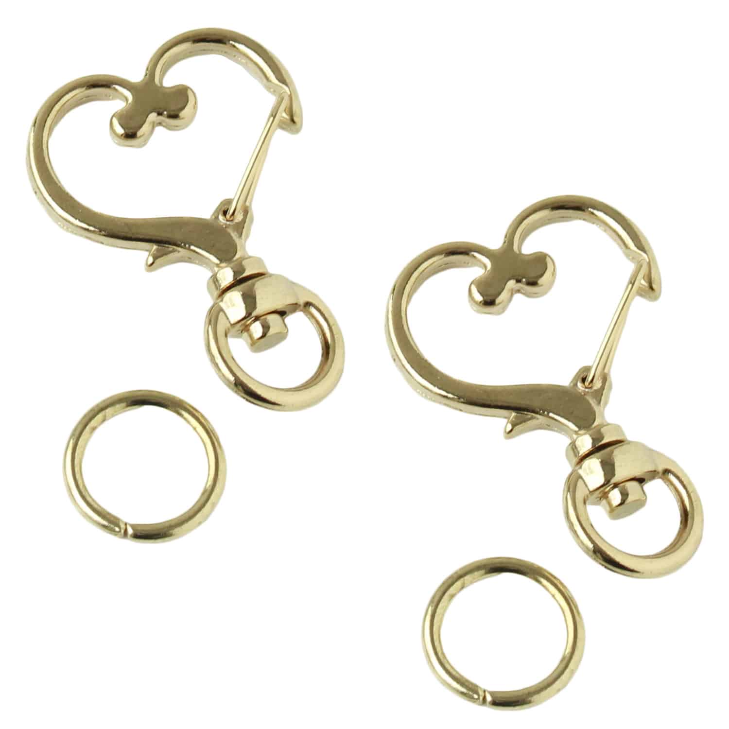 日本紐釦貿易 チャームナスカン ハート ゴールド 丸カン付 5P MOL-3505-5 (ご注文単位1束)【直送品】