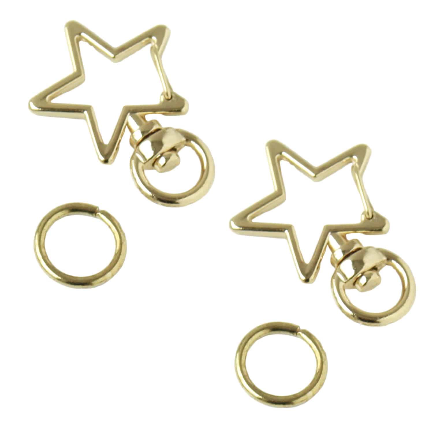 日本紐釦貿易 チャームナスカン 星 ゴールド 丸カン付 5P MOL-3511-5 (ご注文単位1束)【直送品】