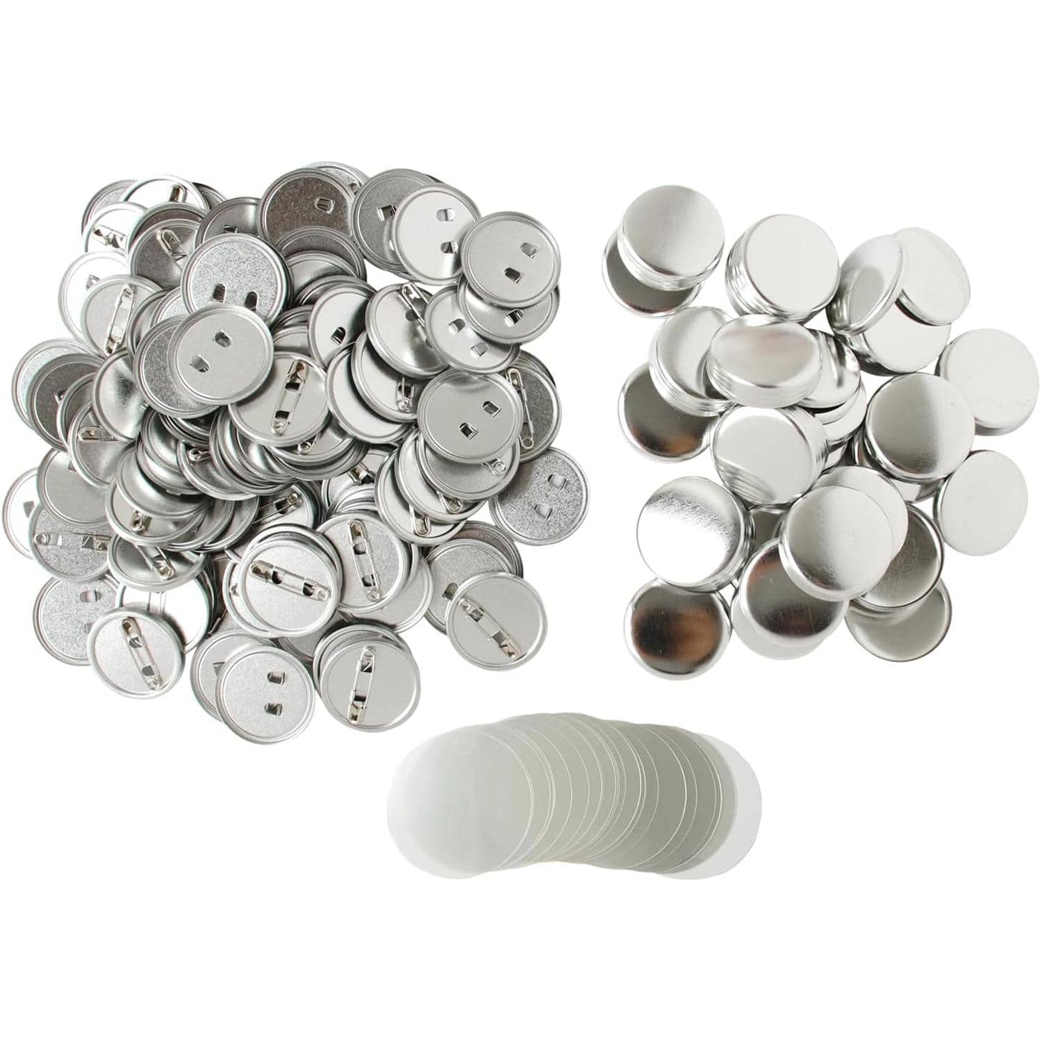 日本紐釦貿易 缶バッジ土台パーツ 丸形 透明フィルム付 φ32mm 100セット入 PT-32 （ご注文単位1束）【直送品】