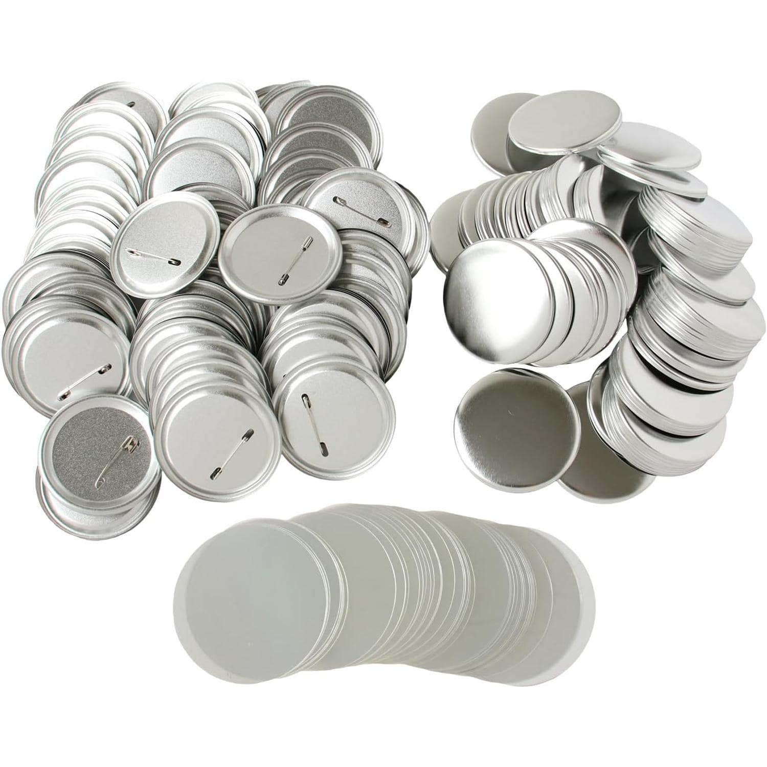 日本紐釦貿易 缶バッジ土台パーツ 丸形 透明フィルム付 φ65mm 100セット入 PT-65 （ご注文単位1束）【直送品】