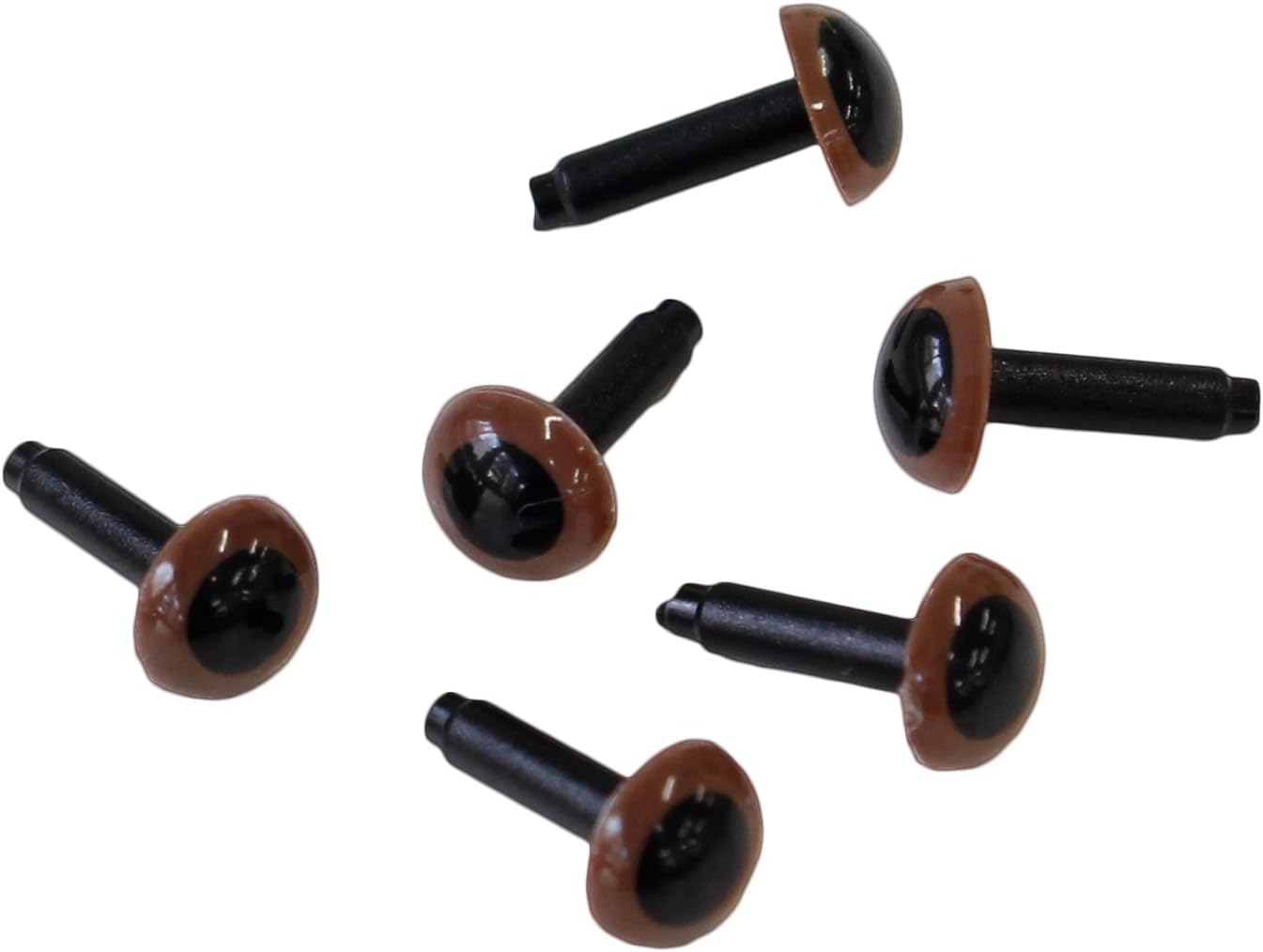 日本紐釦貿易 クリスタルアイ 6㎜ ブラウン 6個x5袋 MOL-2204-5 (ご注文単位1セット)【直送品】