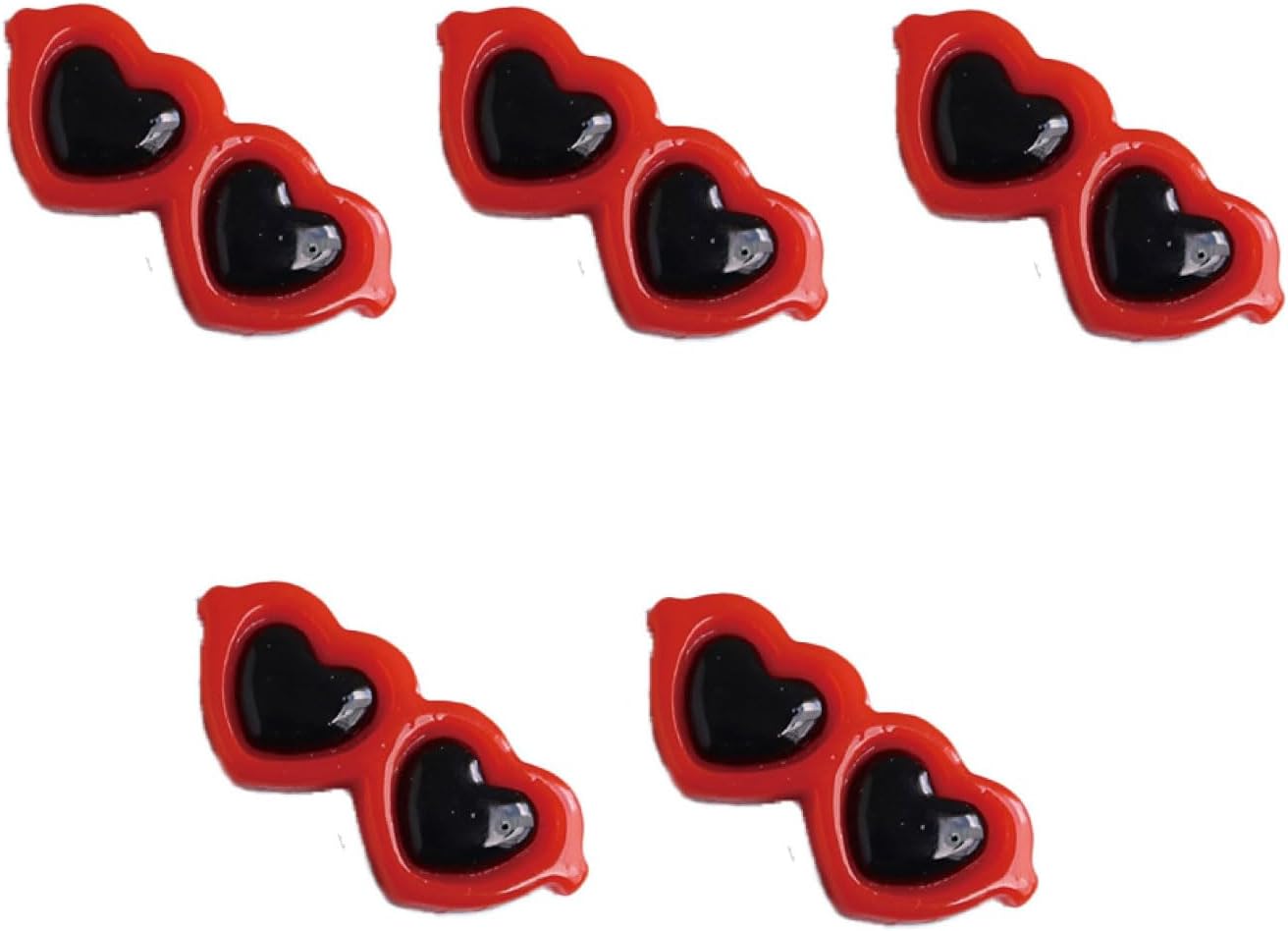 日本紐釦貿易 ハートサングラスパーツ 赤 5袋セット MOL-GH1-5 （ご注文単位1束）【直送品】
