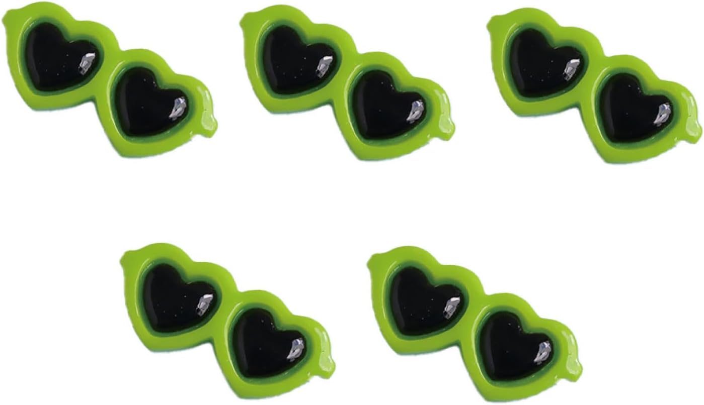 日本紐釦貿易 ハートサングラスパーツ 緑 5袋セット MOL-GH3-5 (ご注文単位1束)【直送品】