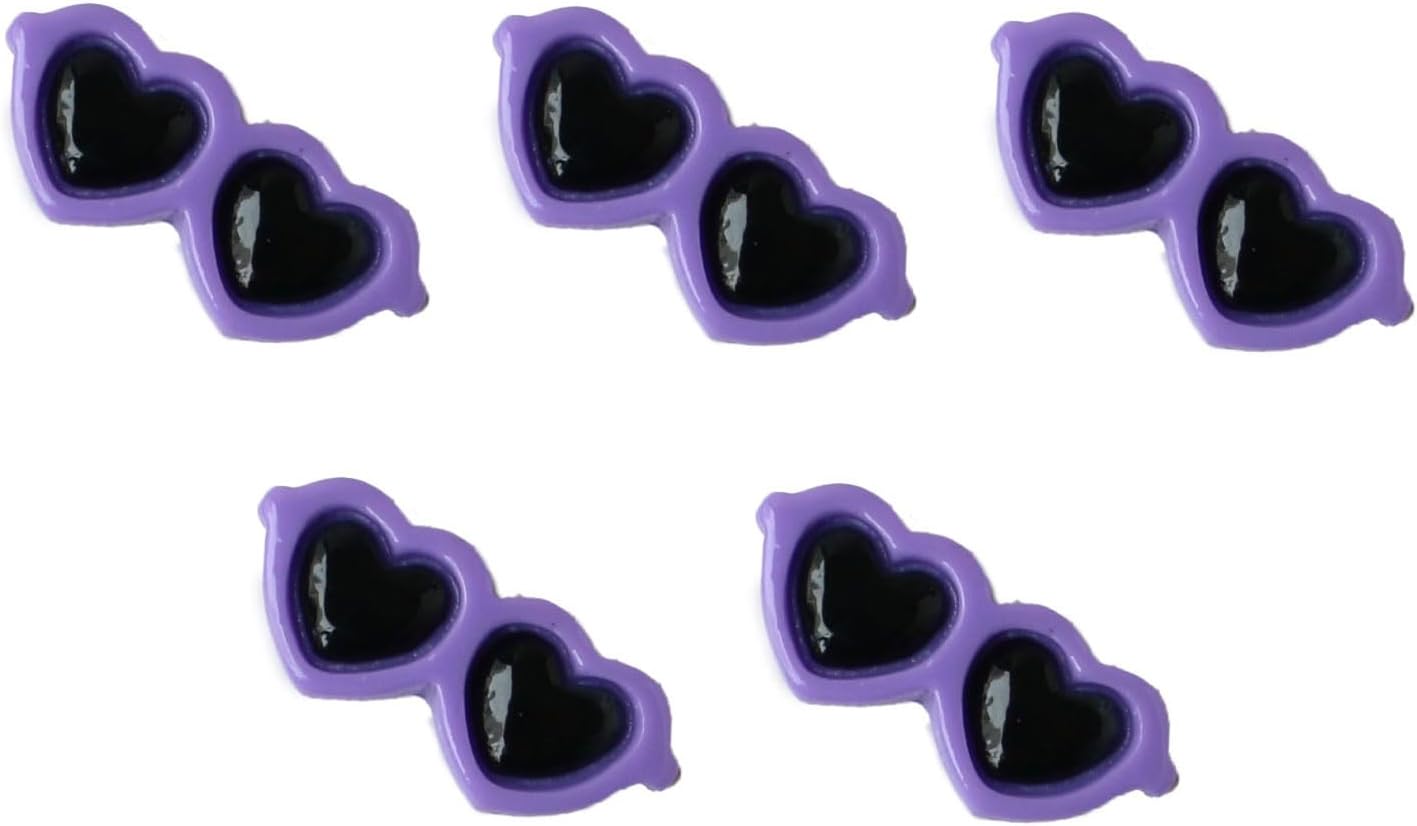 日本紐釦貿易 ハートサングラスパーツ 紫 5袋セット MOL-GH5-5 (ご注文単位1束)【直送品】