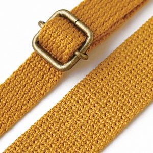 日本紐釦貿易 細巾アクリルショルダーストラップ マスタード DCH9844-22 （ご注文単位1本）【直送品】