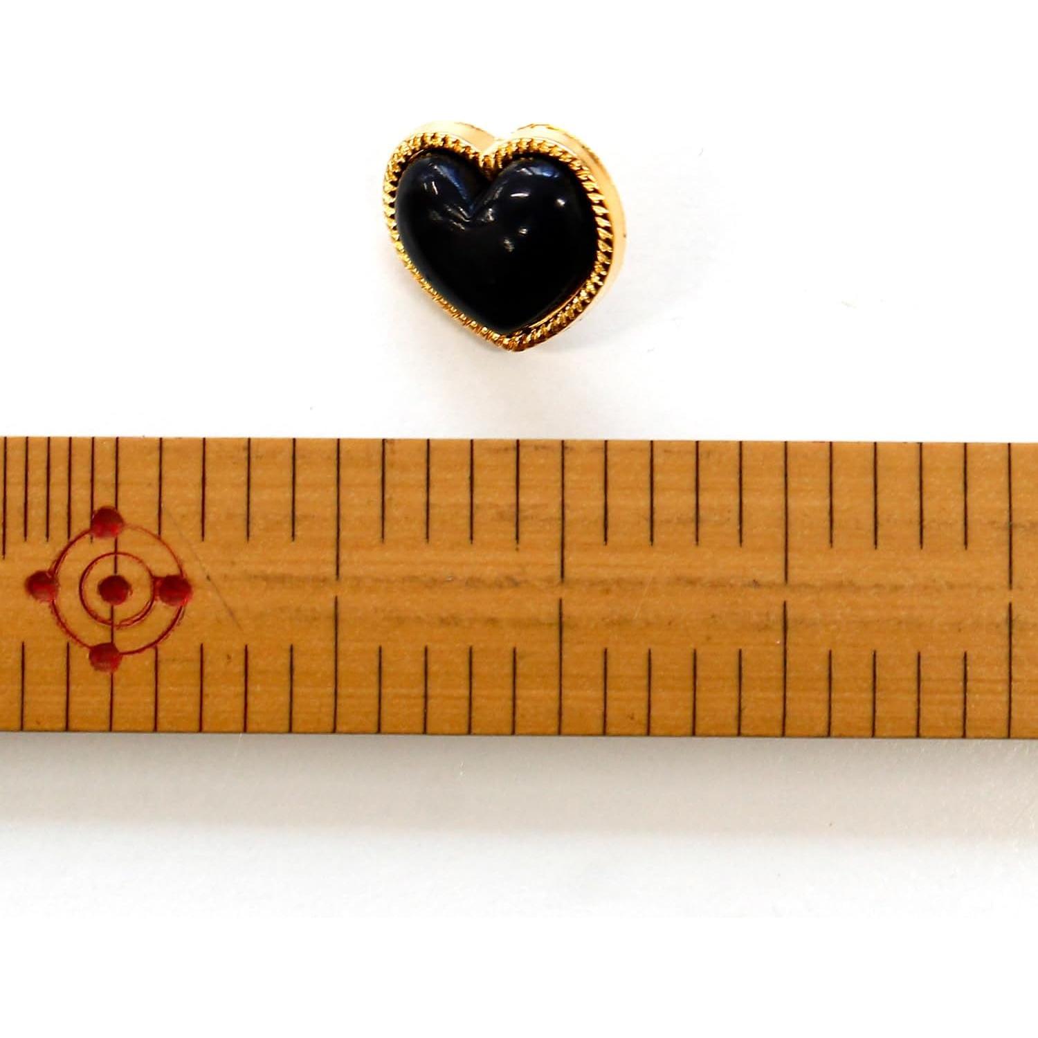 日本紐釦貿易 ハート型ボタン 11.5mm 5個入 黒 2511-11-B （ご注文単位1個）【直送品】