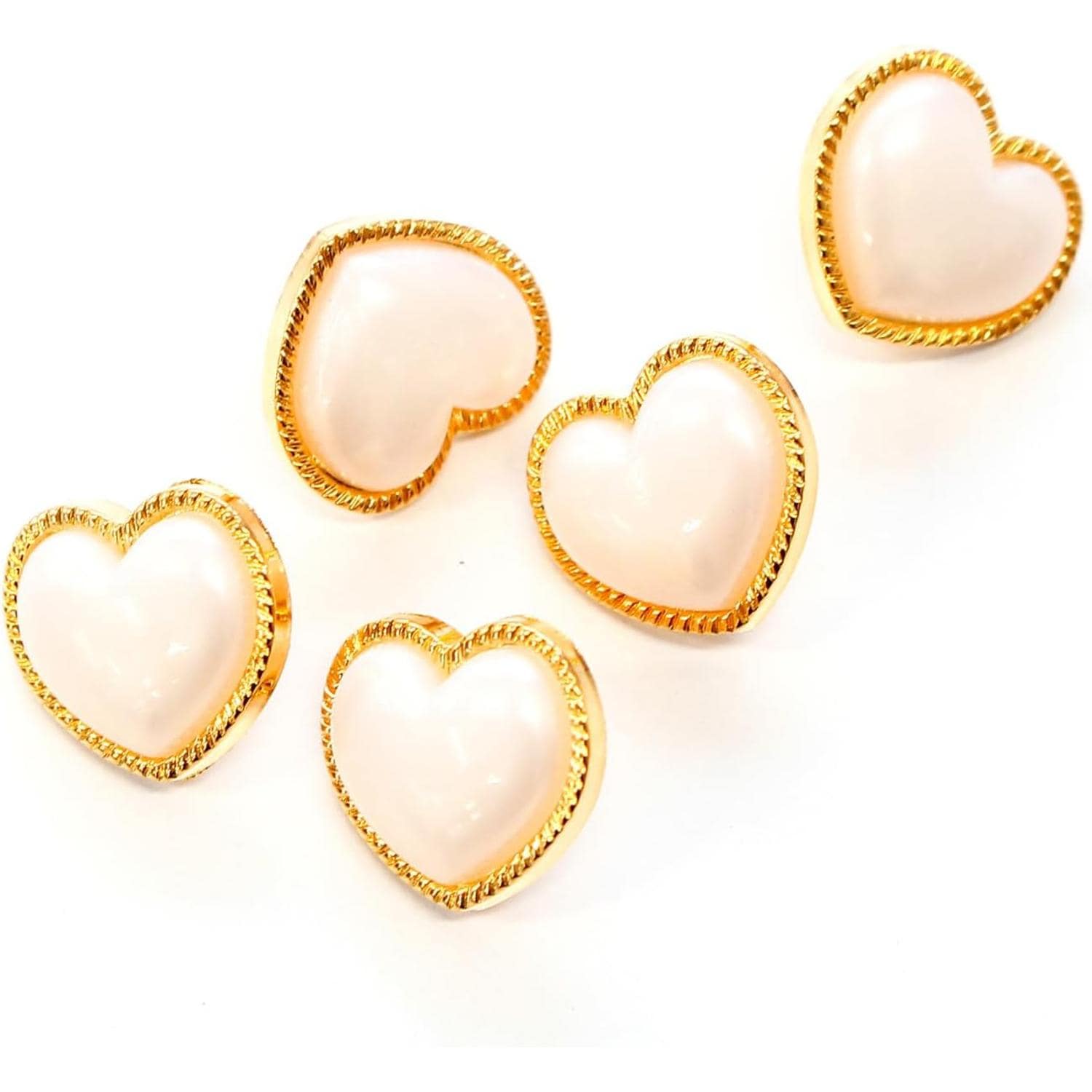 日本紐釦貿易 ハート型ボタン 11.5mm 5個入 白 2511-11-W （ご注文単位1個）【直送品】