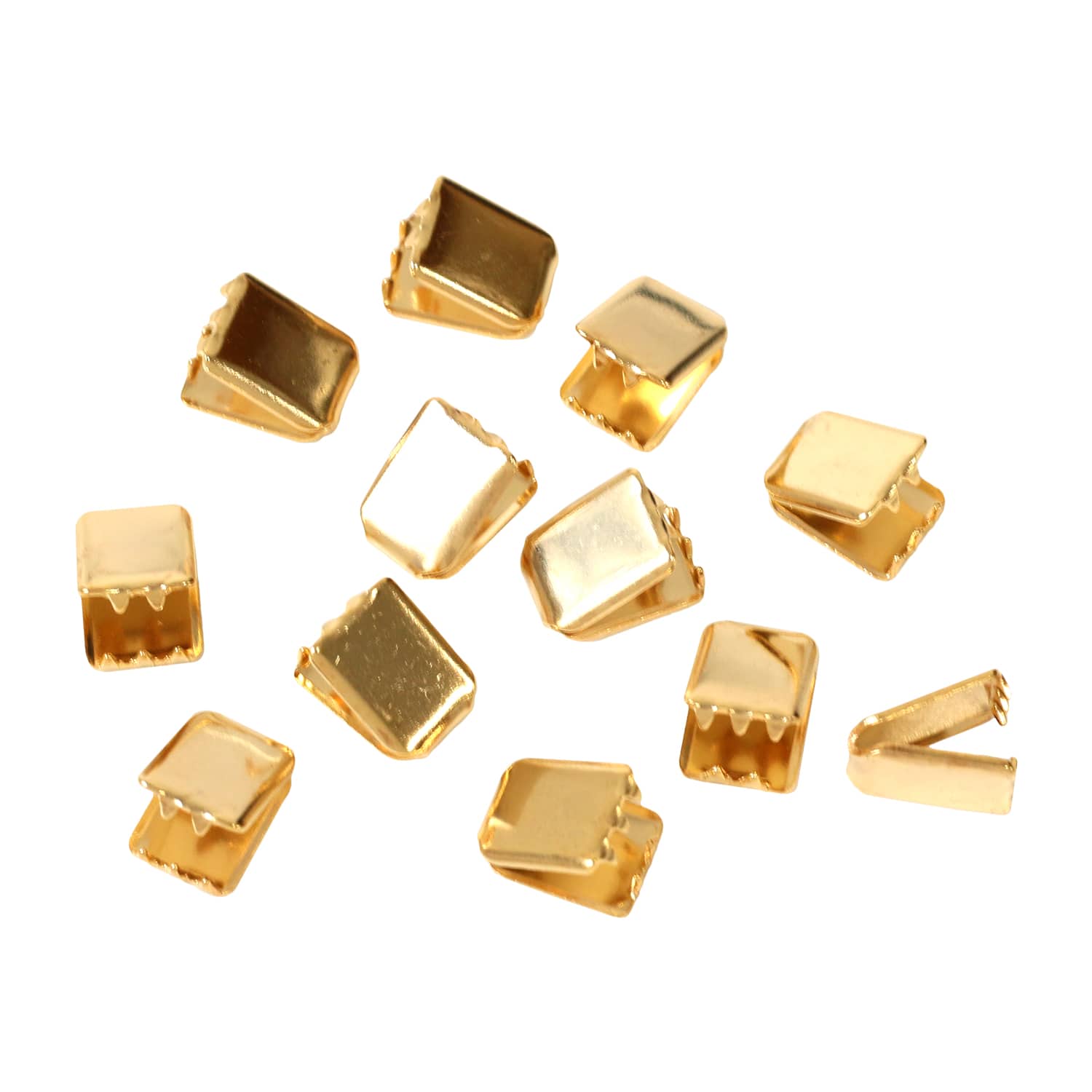 日本紐釦貿易 先止金具 7mm巾 12個 ゴールド SGM-W7-G （ご注文単位1束）【直送品】