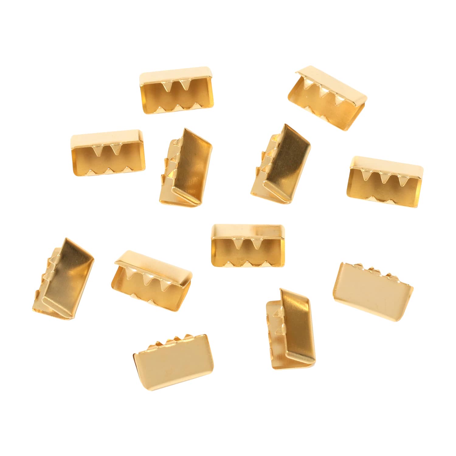 日本紐釦貿易 先止金具 10mm巾 12個 ゴールド SGM-W10-G （ご注文単位1束）【直送品】