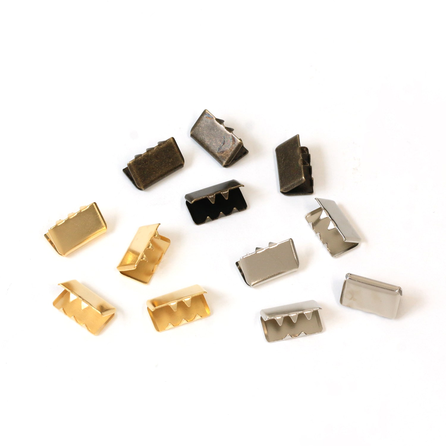 日本紐釦貿易 先止金具 10mm巾 12個 ゴールド SGM-W10-G (ご注文単位1束)【直送品】