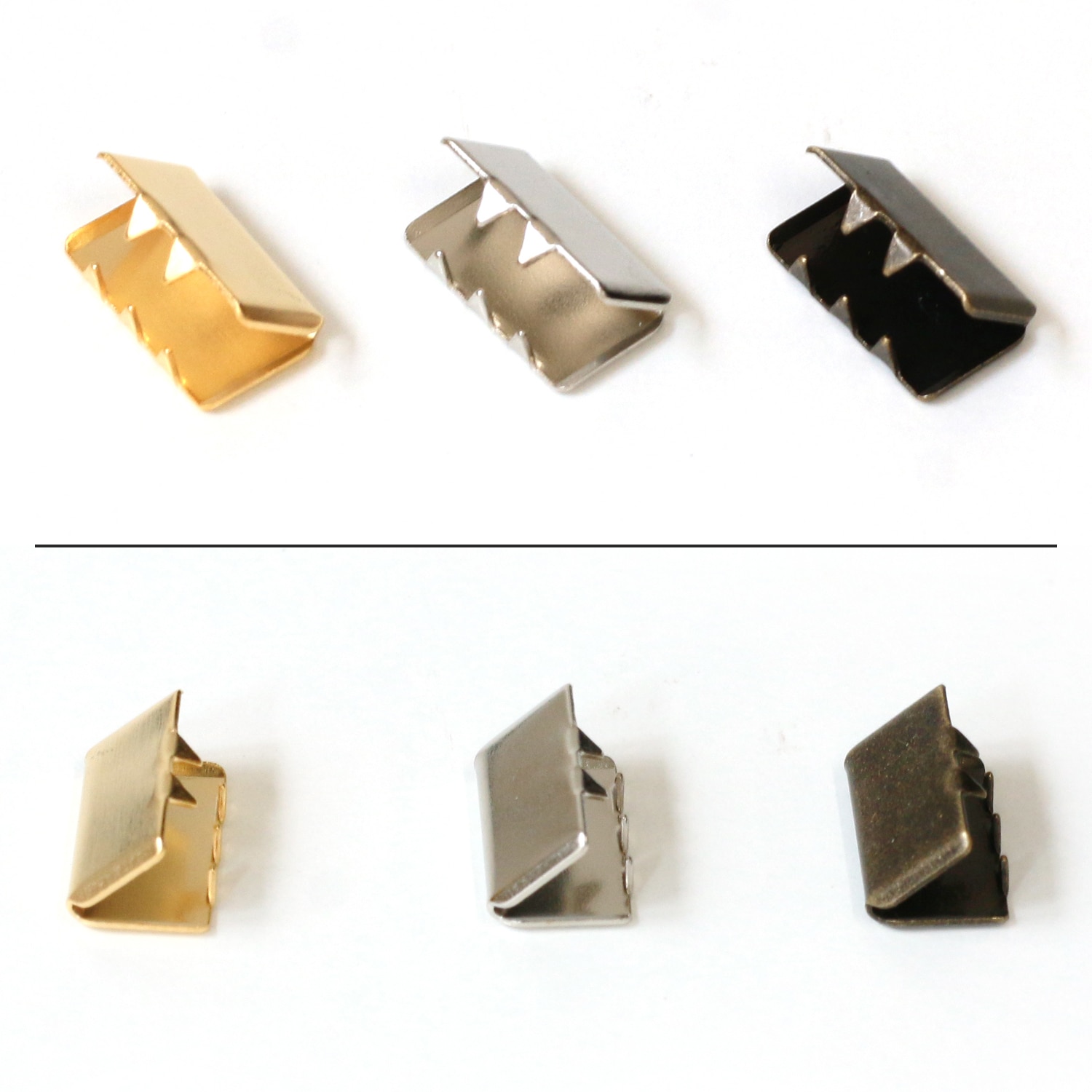 日本紐釦貿易 先止金具 10mm巾 12個 ゴールド SGM-W10-G (ご注文単位1束)【直送品】