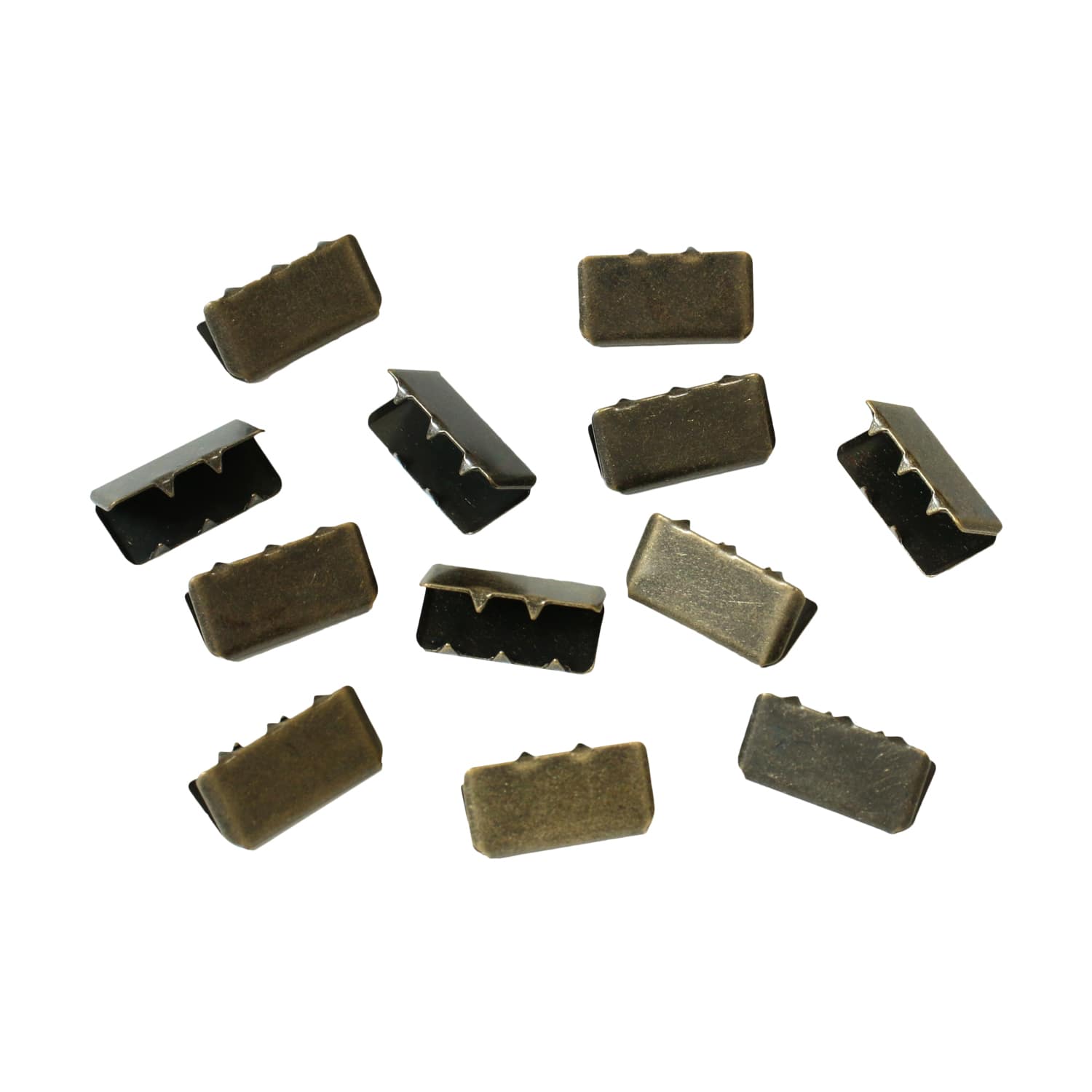 日本紐釦貿易 先止金具 15mm巾 12個 アンティークゴールド SGM-W15-AG （ご注文単位1束）【直送品】