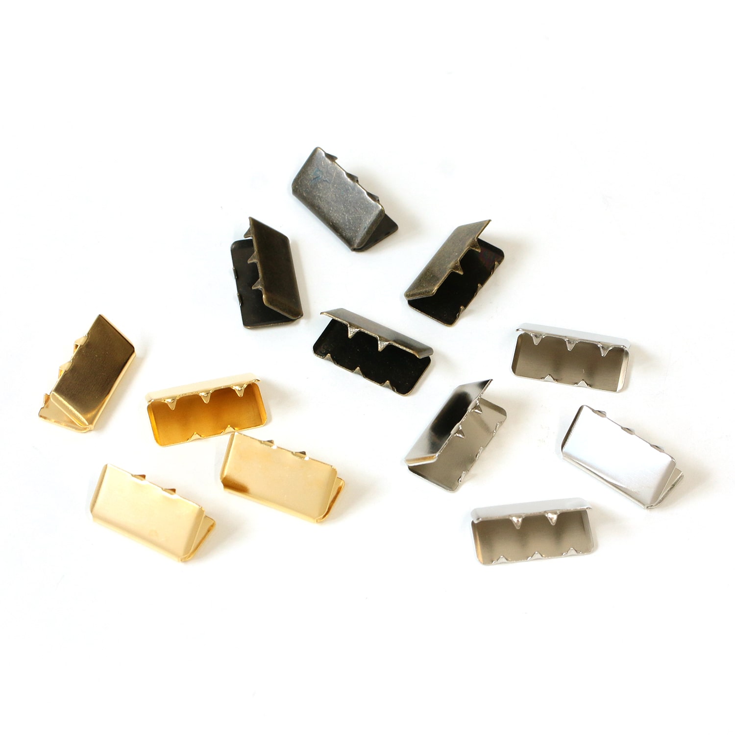 日本紐釦貿易 先止金具 15mm巾 12個 ゴールド SGM-W15-G (ご注文単位1束)【直送品】