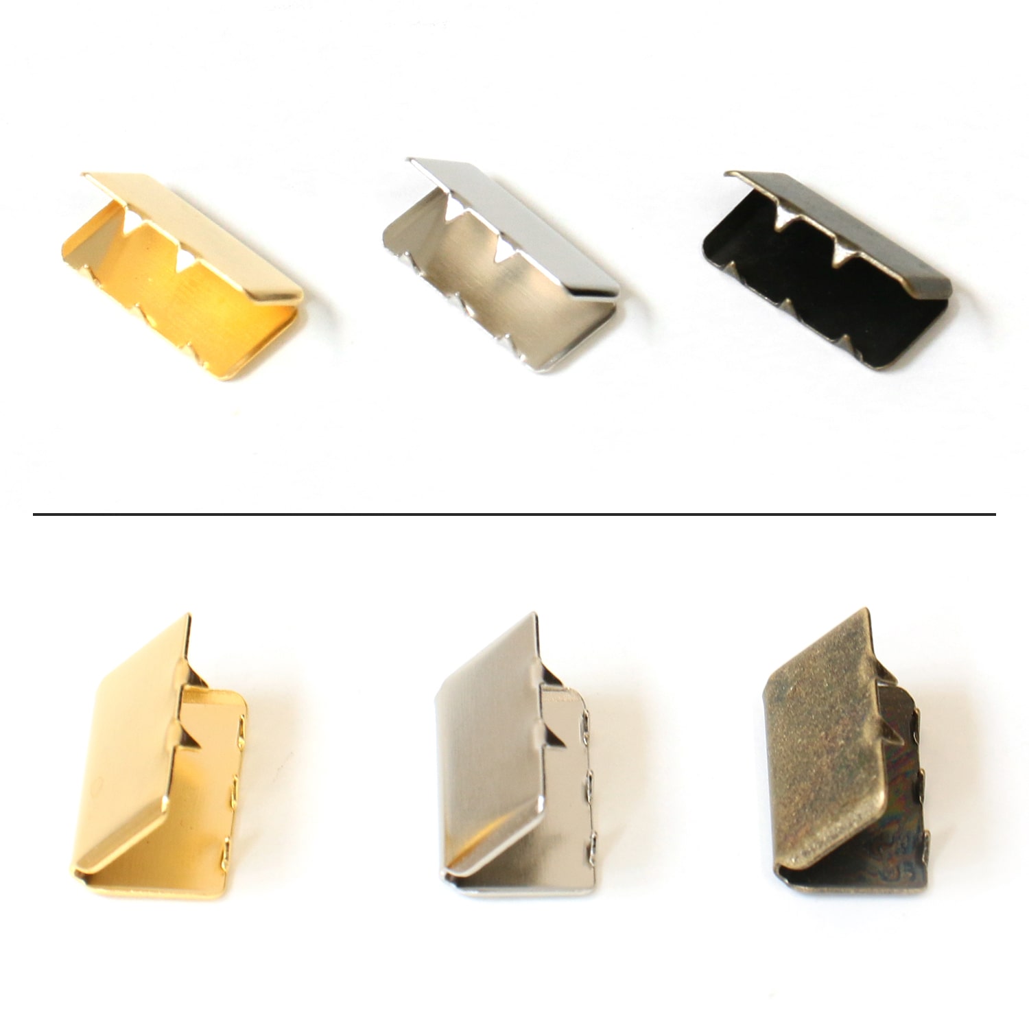 日本紐釦貿易 先止金具 15mm巾 12個 ゴールド SGM-W15-G (ご注文単位1束)【直送品】