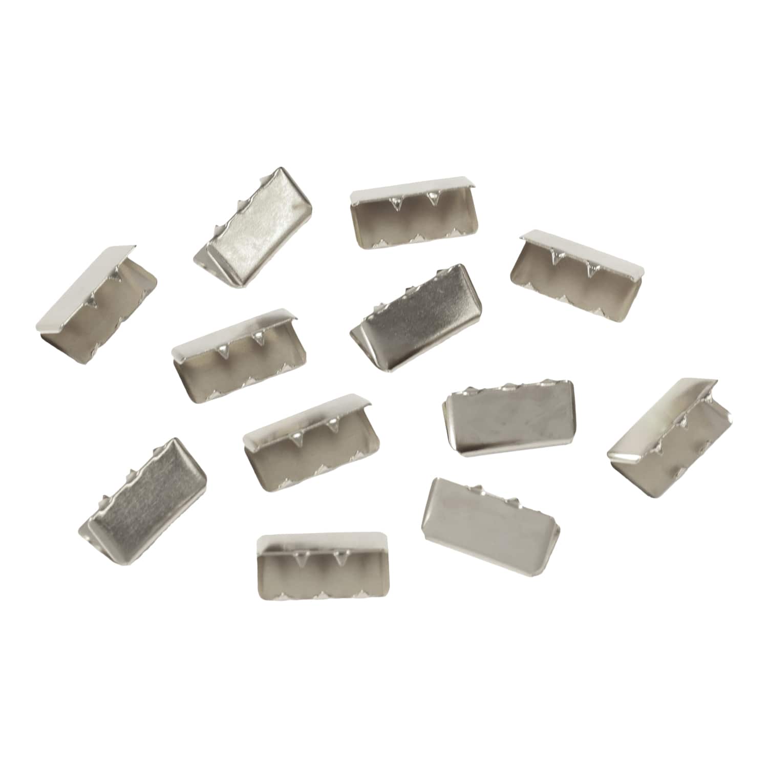 日本紐釦貿易 先止金具 15mm巾 12個 シルバー SGM-W15-S （ご注文単位1束）【直送品】