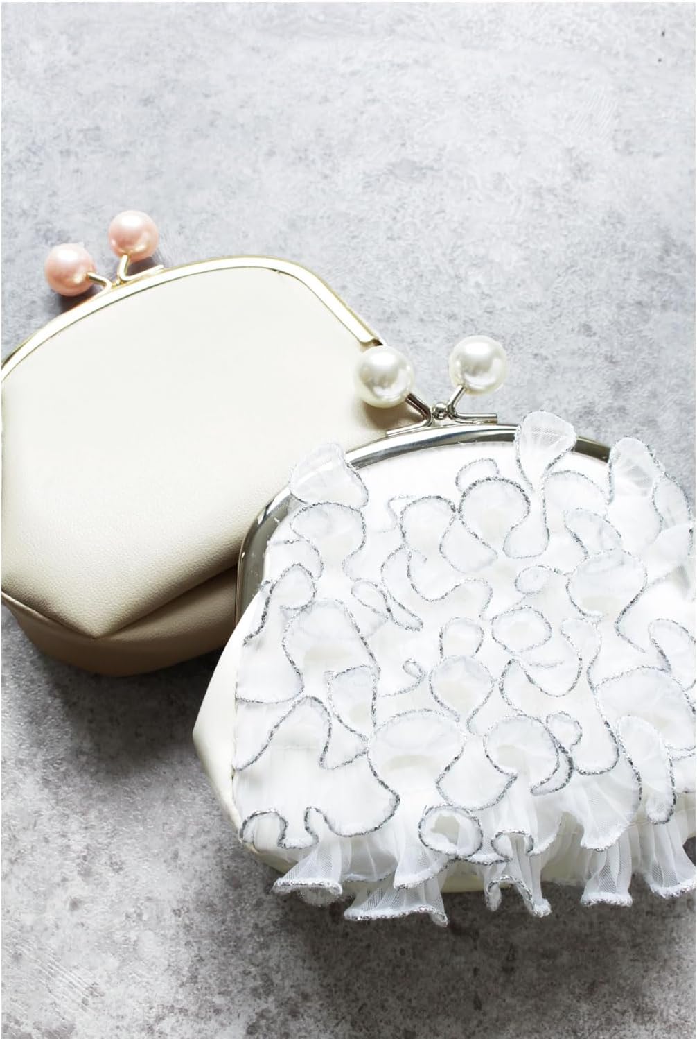 日本紐釦貿易 パール付口金 シルバー×ホワイト TYK2S-PW (ご注文単位1個)【直送品】