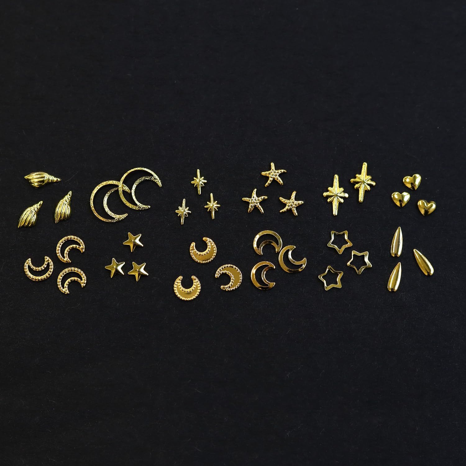 日本紐釦貿易 メタルパーツ ミックス 約2~10mm/40g ゴールド KE-METAL-G (ご注文単位1束)【直送品】