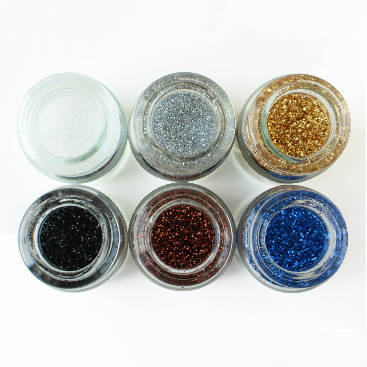 日本紐釦貿易 極細ラメパウダー 約3.4g/1個 6色セット T10-M (ご注文単位1セット)【直送品】