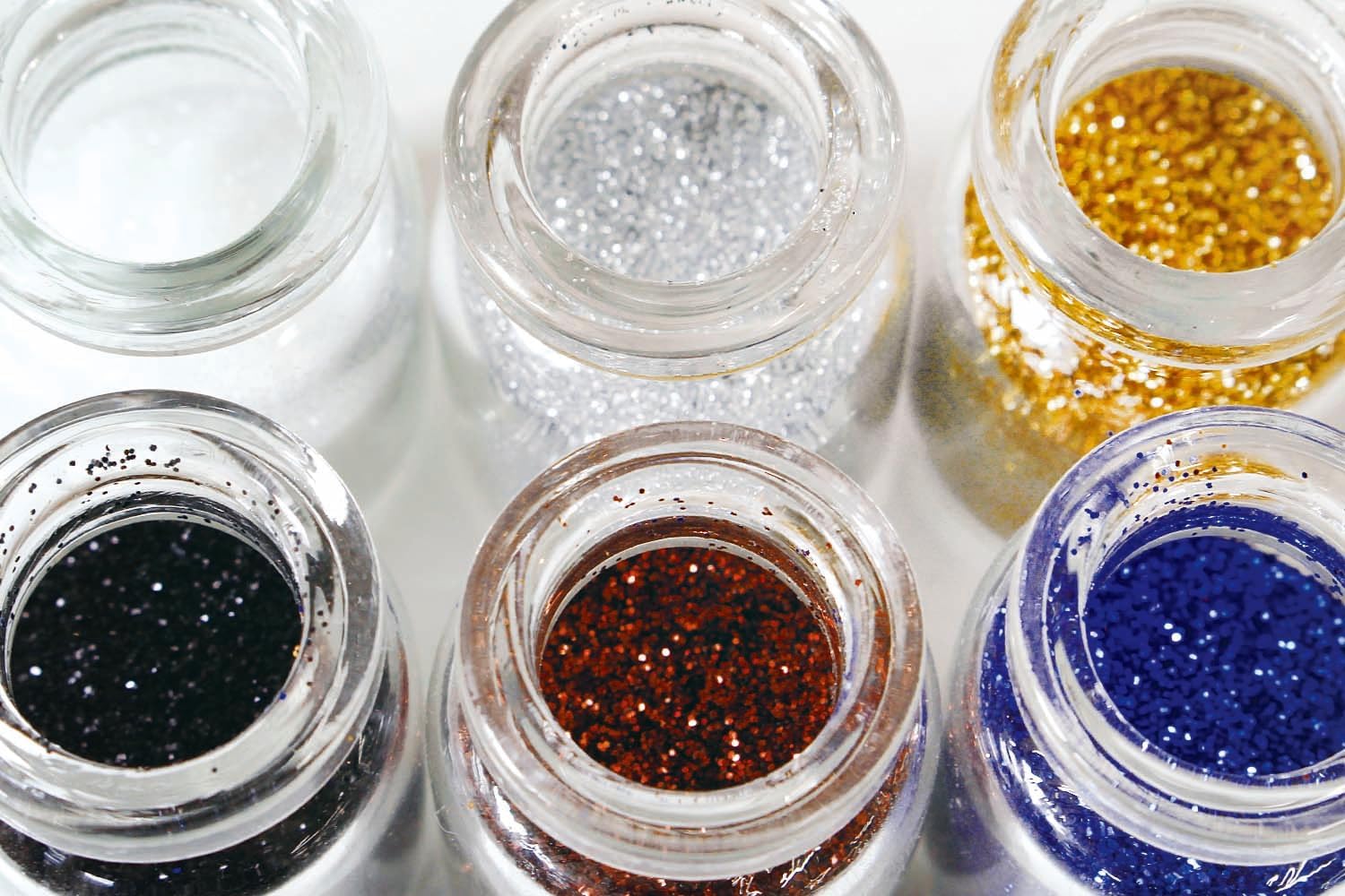 日本紐釦貿易 極細ラメパウダー 約3.4g/1個 6色セット T10-M (ご注文単位1セット)【直送品】