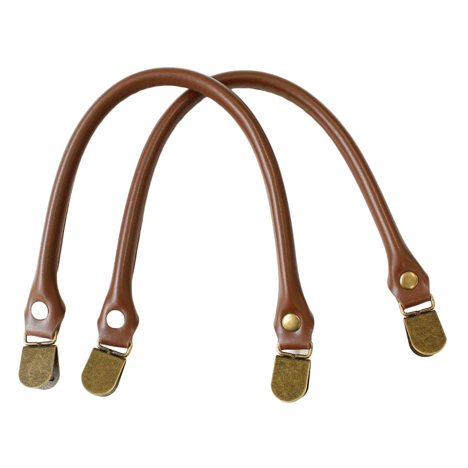 日本紐釦貿易 合皮くわえ金具ハンドル 約40cm ブラウン MAW64-BR （ご注文単位1組）【直送品】