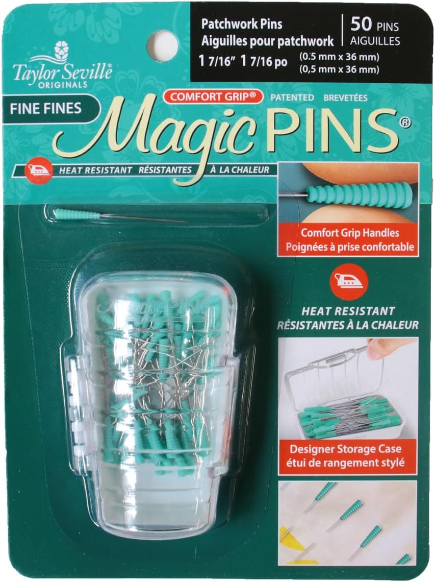 日本紐釦貿易 テイラーセビリア(Taylor Seville) Magic PINS パッチワーク向け 極細 ケース付 0.5mm×36mm 50本入 TY-04157 （ご注文単位1個）【直送品】