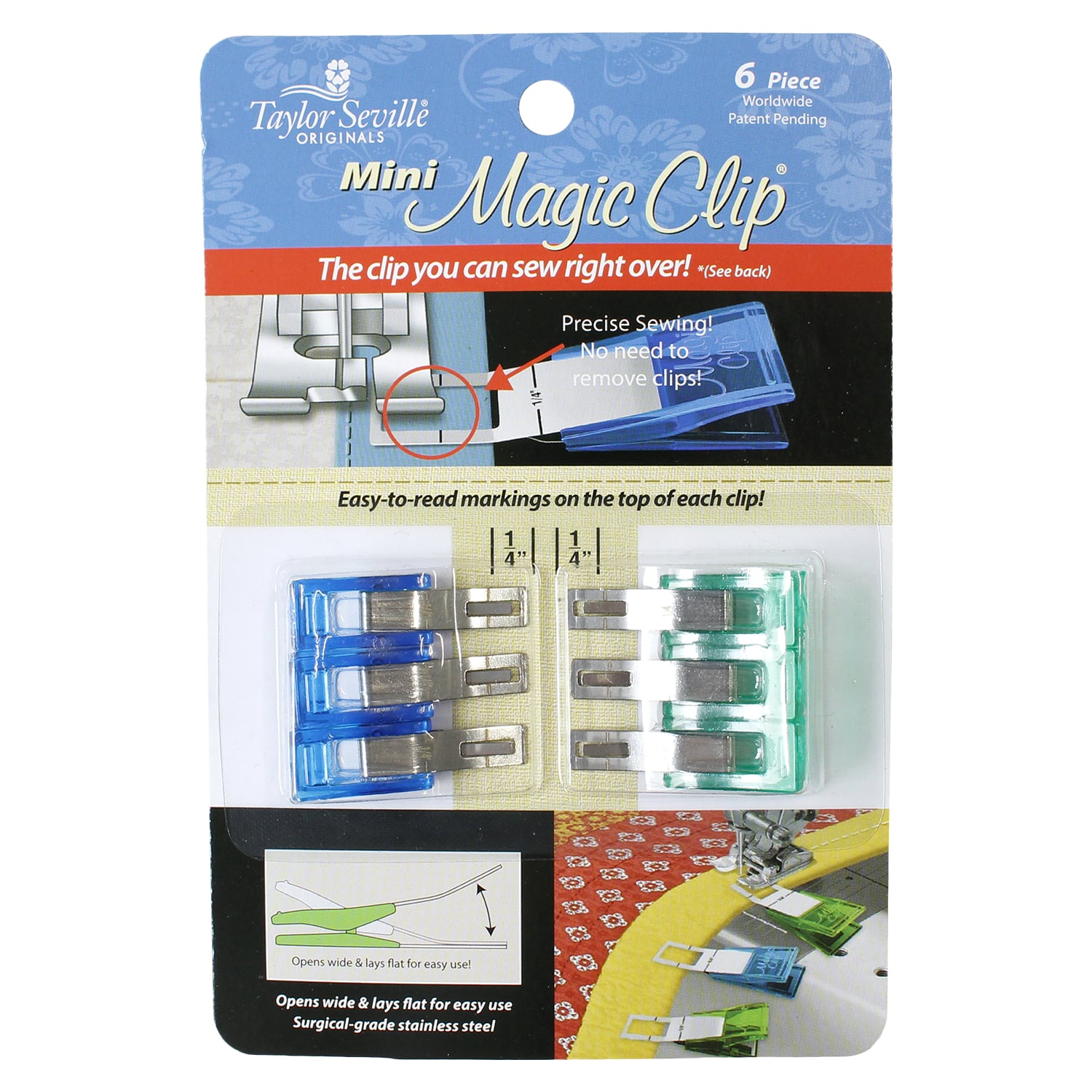 日本紐釦貿易 テイラーセビリア(Taylor Seville) マジッククリップ MINI 全長37mm 6個 TS-04270 (ご注文単位1個)【直送品】