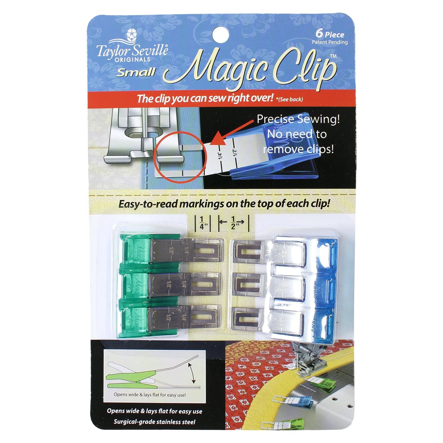 日本紐釦貿易 テイラーセビリア(Taylor Seville) マジッククリップ SMALL 全長44mm 6個 TS-04287 (ご注文単位1個)【直送品】