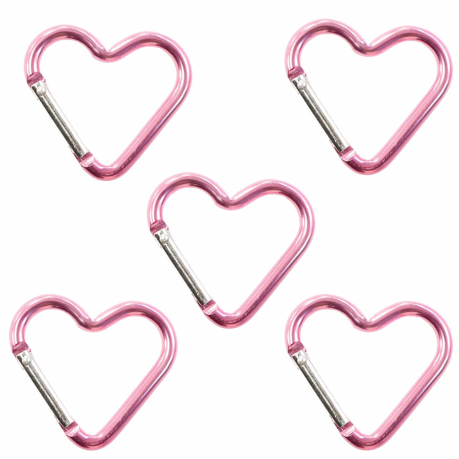 日本紐釦貿易 アルミカラビナ ハート 約44×43mm 5個入 ライトピンク KEK2-LP-5 (ご注文単位1束)【直送品】