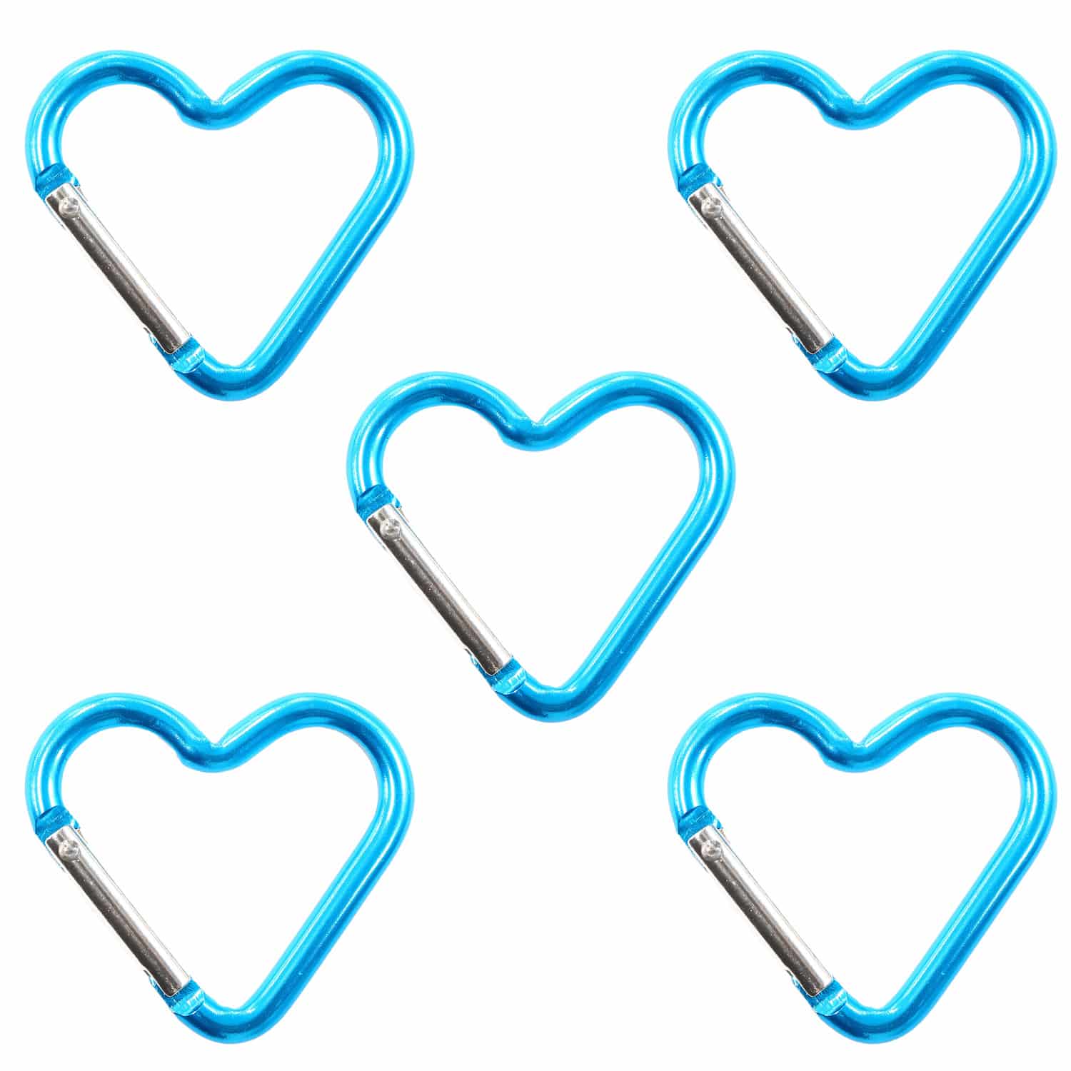 日本紐釦貿易 アルミカラビナ ハート 約44×43ｍｍ 5個入 ライトブルー KEK2-LB-5 （ご注文単位1束）【直送品】