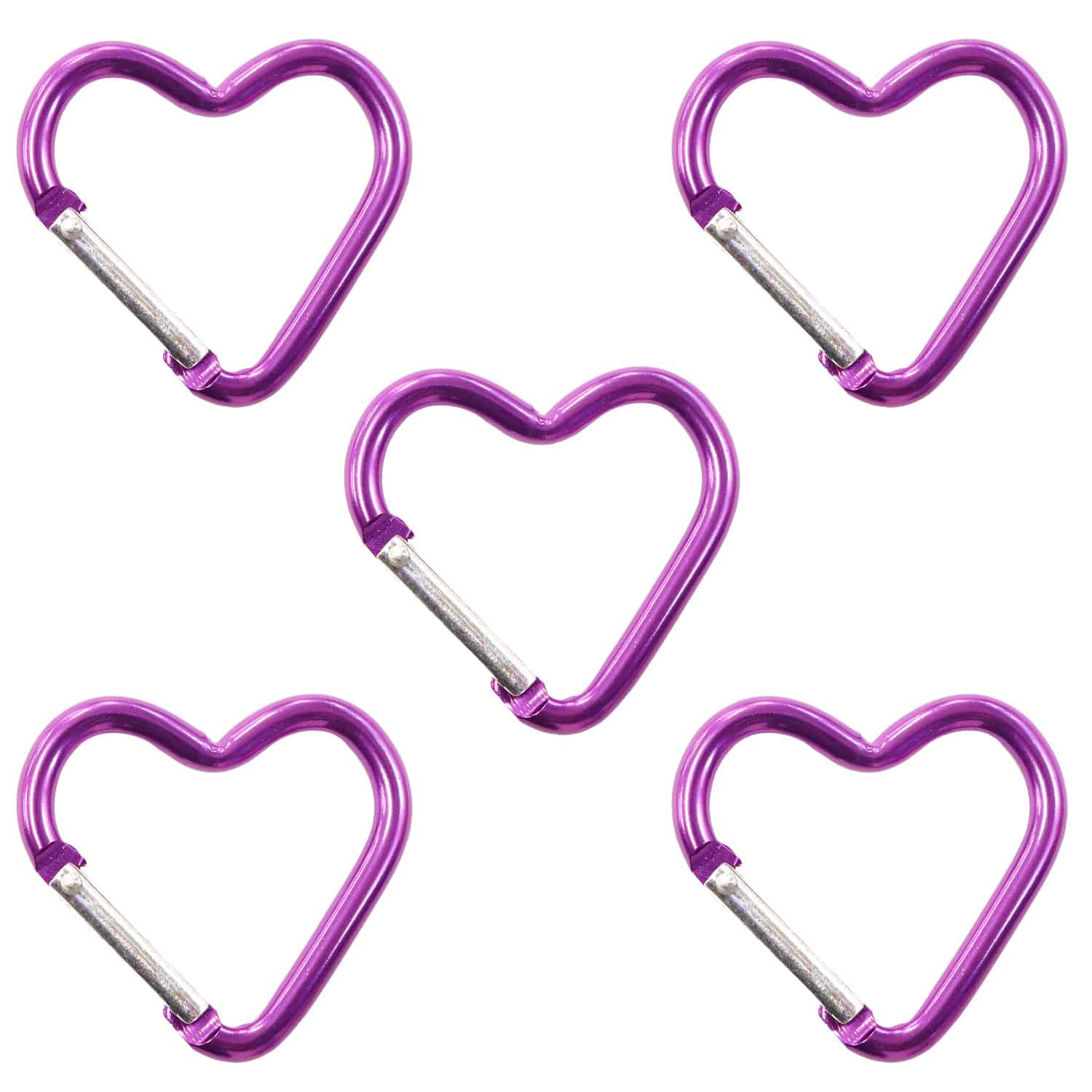 日本紐釦貿易 アルミカラビナ ハート 約44×43ｍｍ 5個入 ラベンダー KEK2-LV-5 （ご注文単位1束）【直送品】
