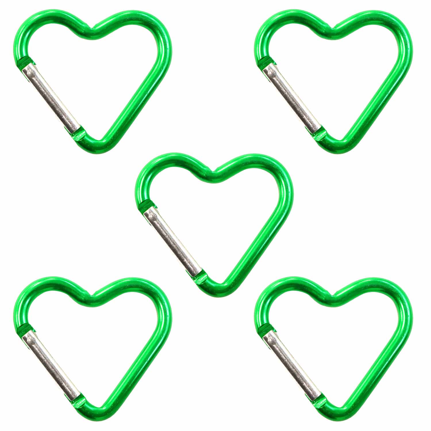 日本紐釦貿易 アルミカラビナ ハート 約44×43ｍｍ 5個入 イエローグリーン KEK2-GR-5 （ご注文単位1束）【直送品】